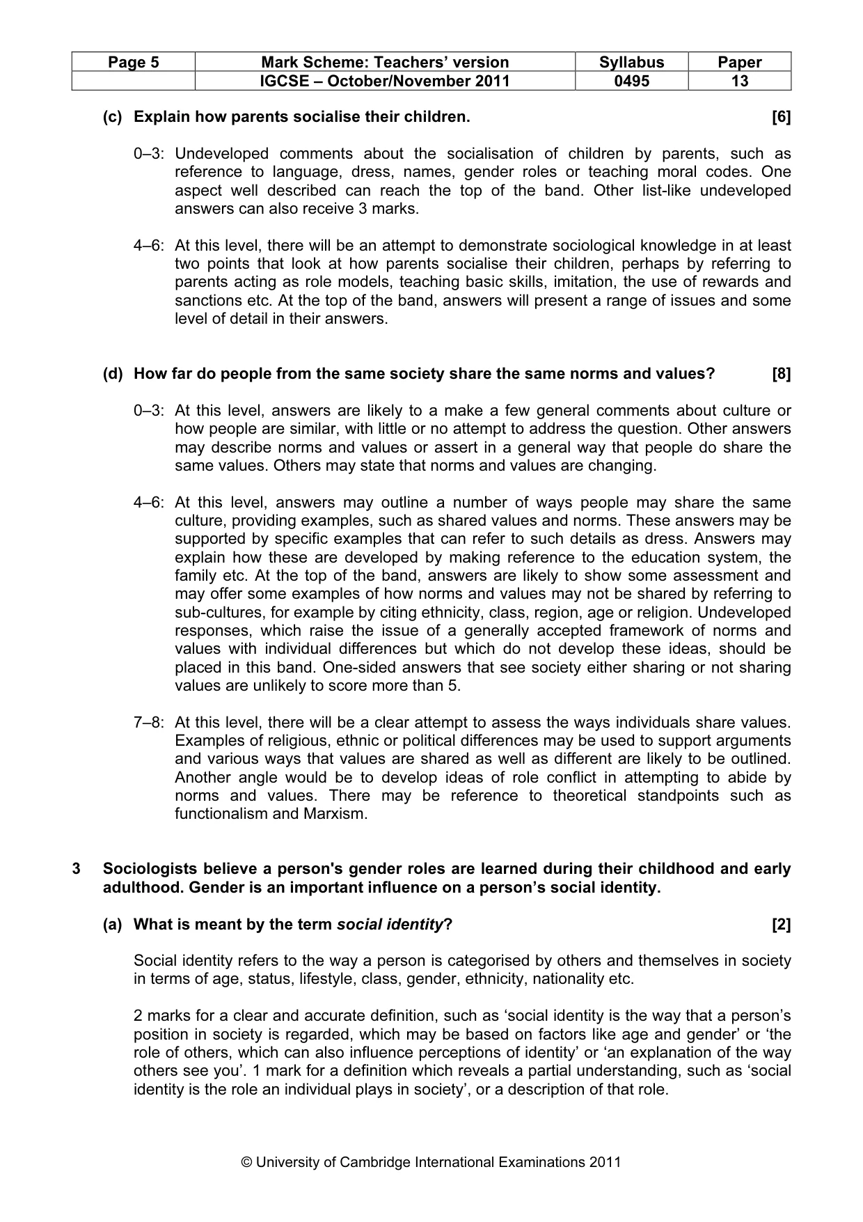 Mark scheme, page 5 of 12