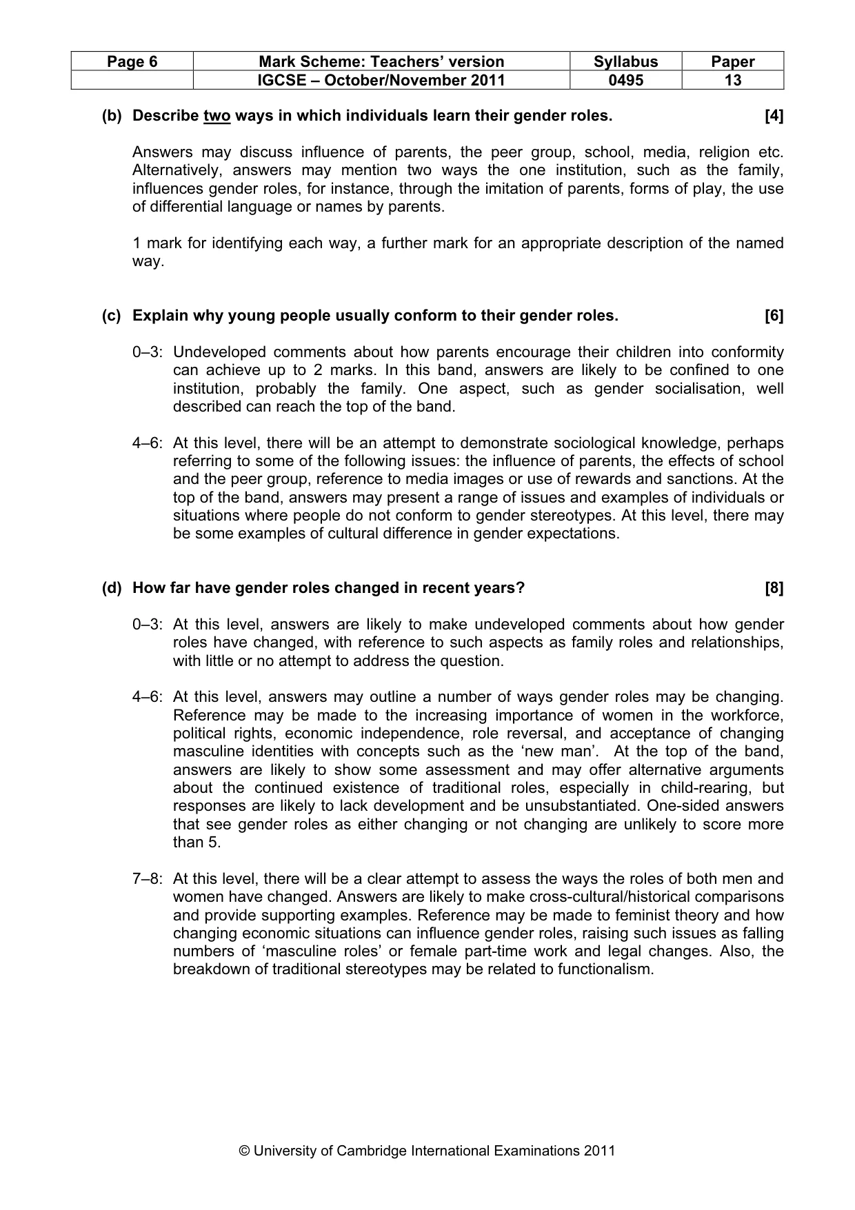 Mark scheme, page 6 of 12