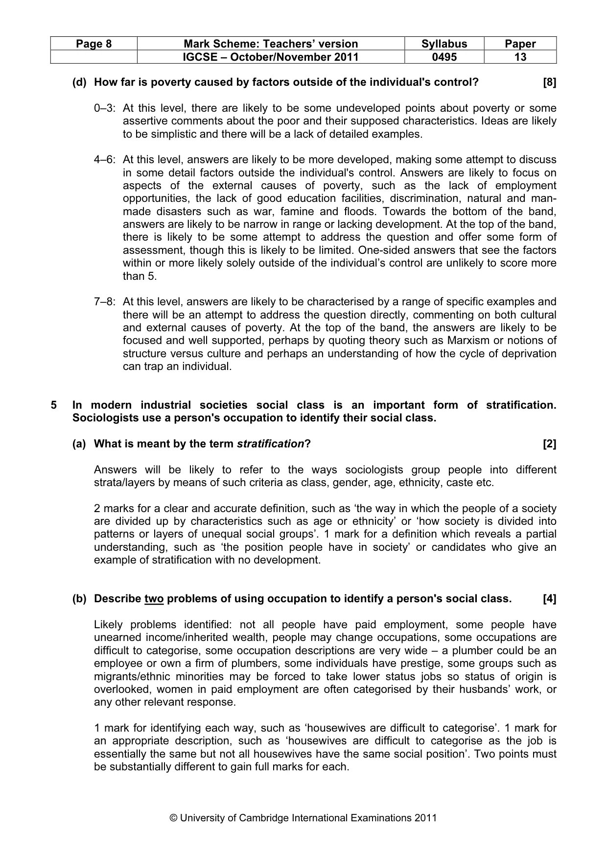 Mark scheme, page 8 of 12