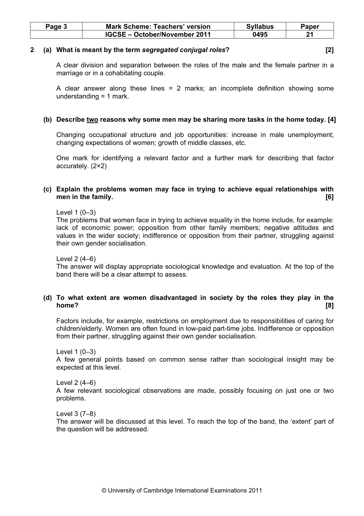 Mark scheme, page 3 of 9