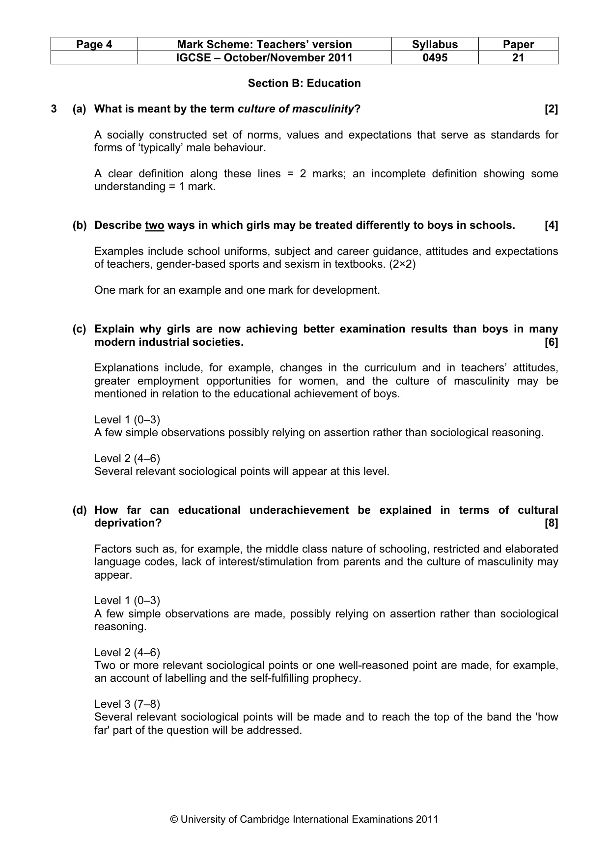 Mark scheme, page 4 of 9