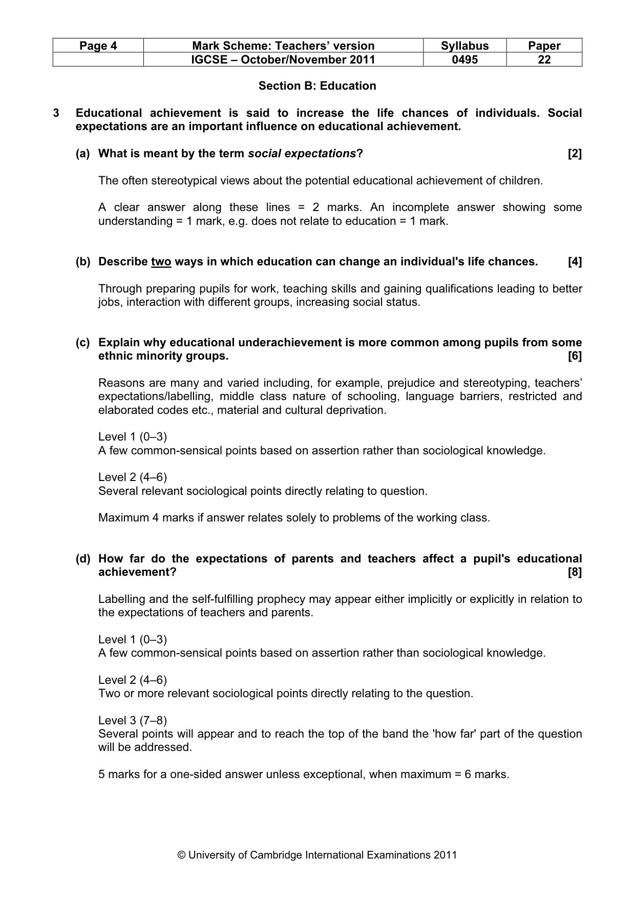 Mark scheme, page 4 of 9