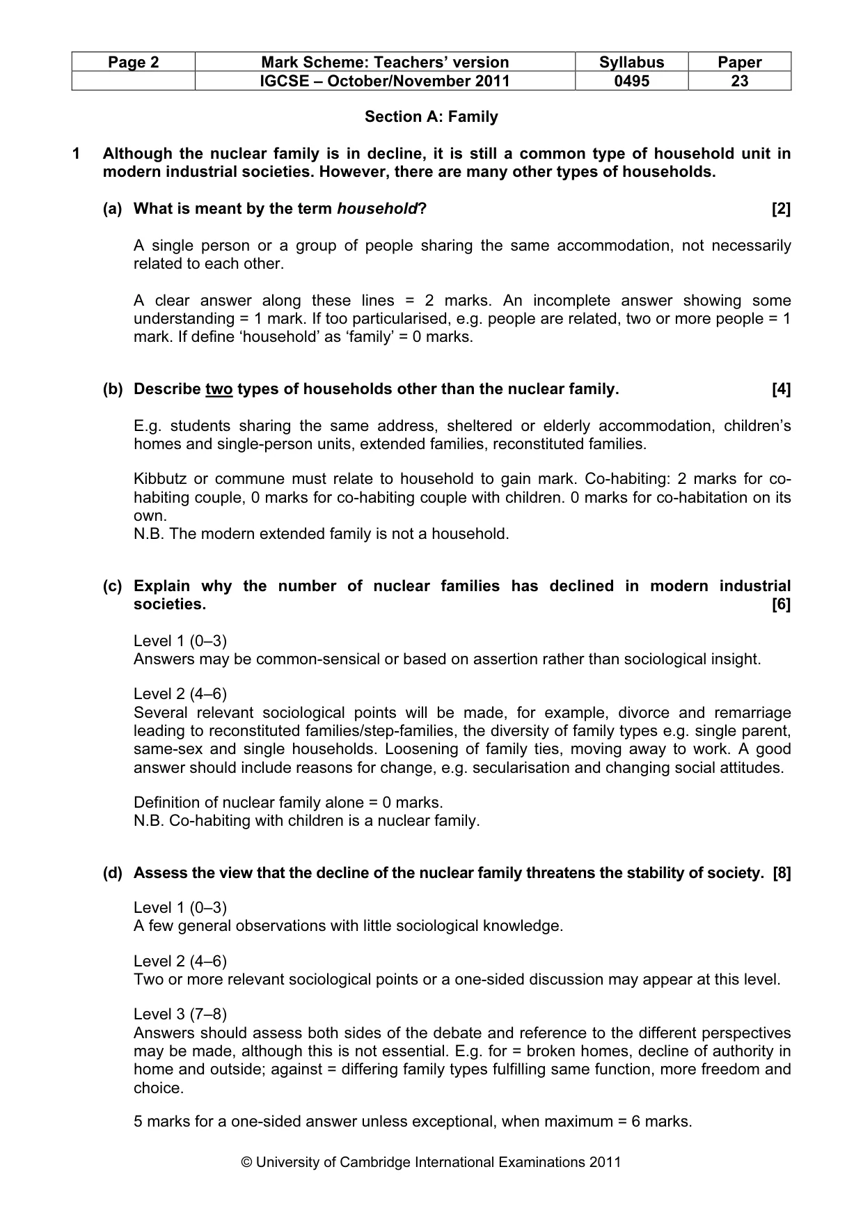 Mark scheme, page 2 of 9