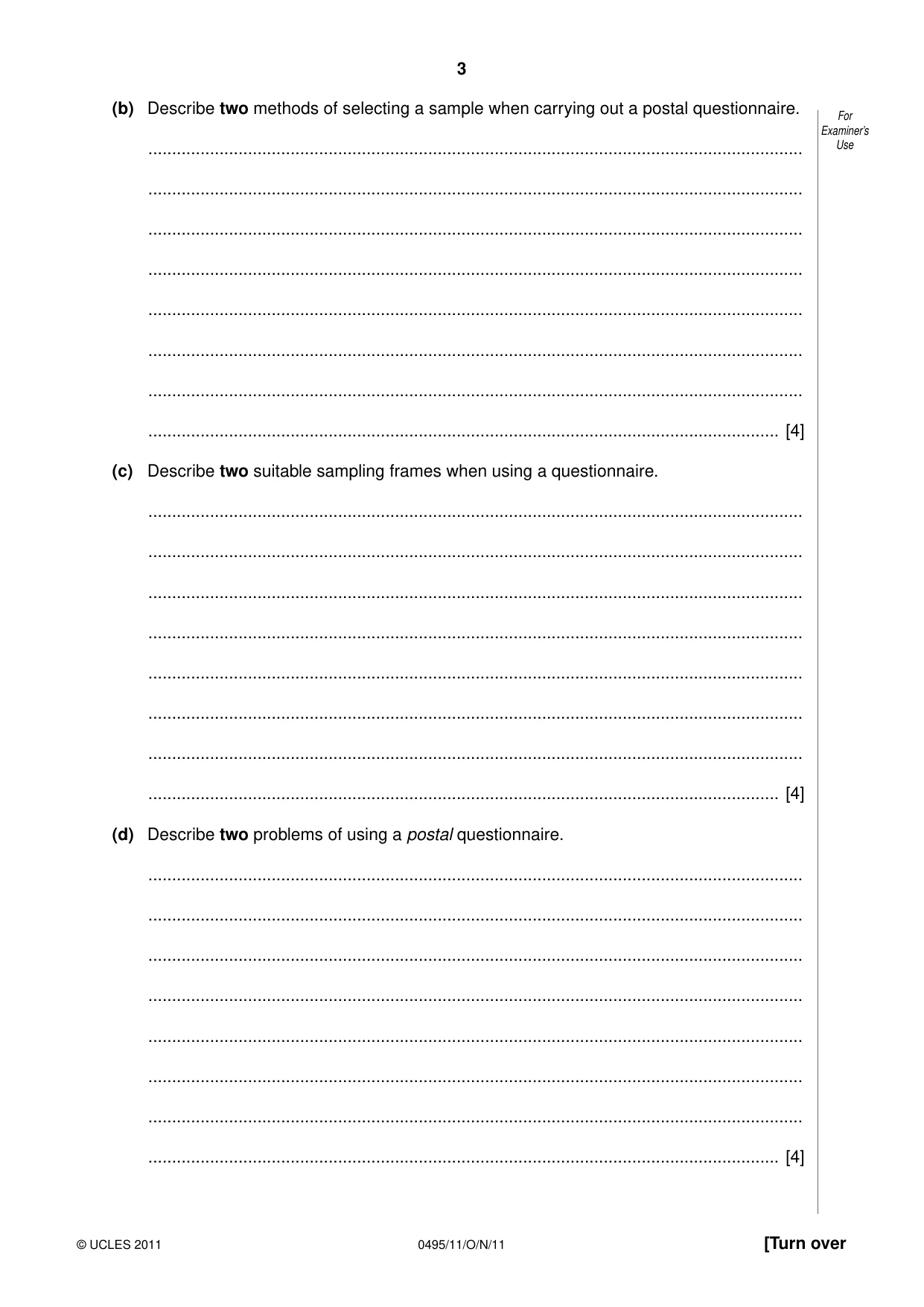 Cambridge IGCSE Sociology 0495 2011 Oct/Nov Paper 1 · Variant 1 question paper, page 3 of 24