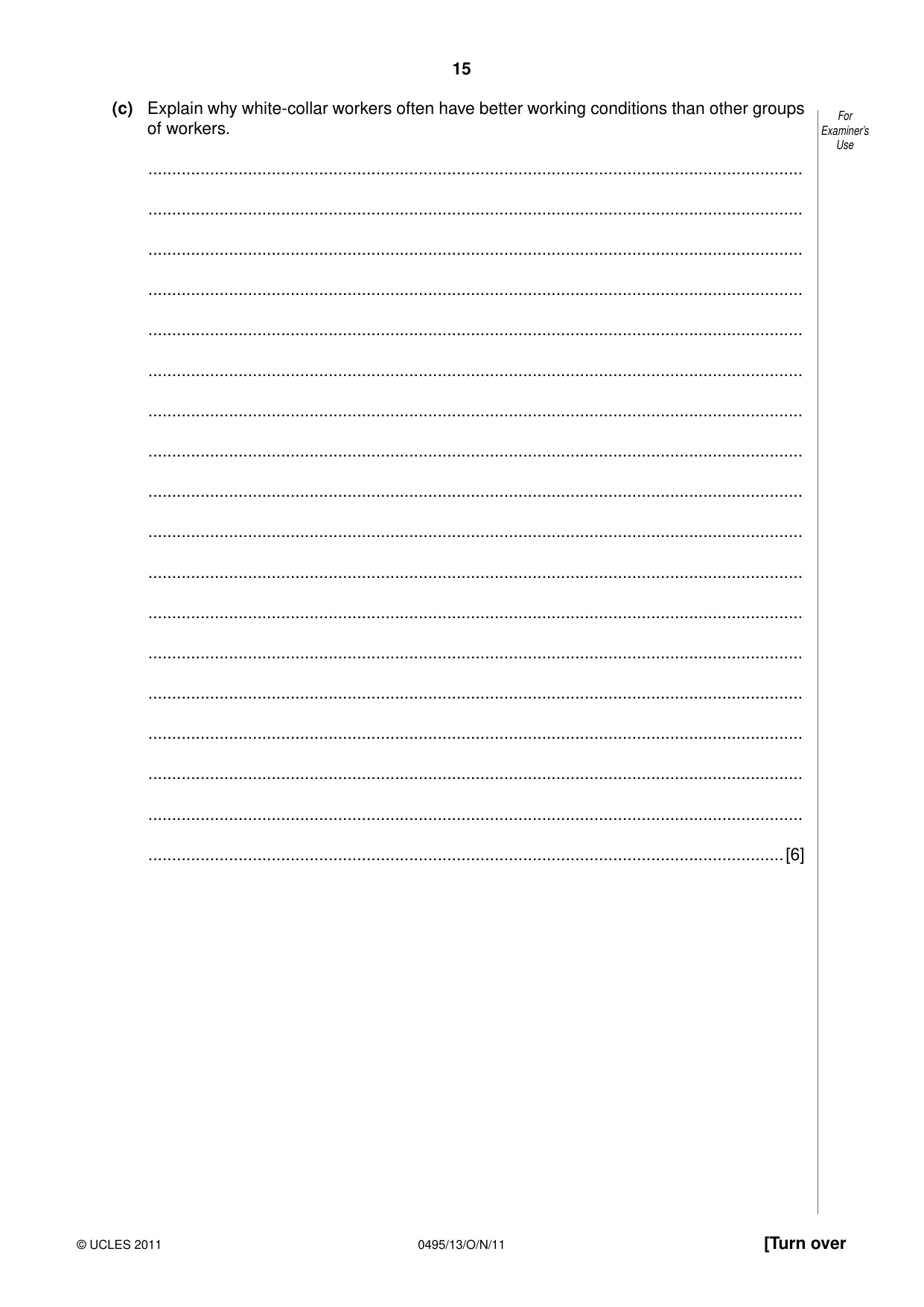Cambridge IGCSE Sociology 0495 2011 Oct/Nov Paper 1 · Variant 3 question paper, page 15 of 24