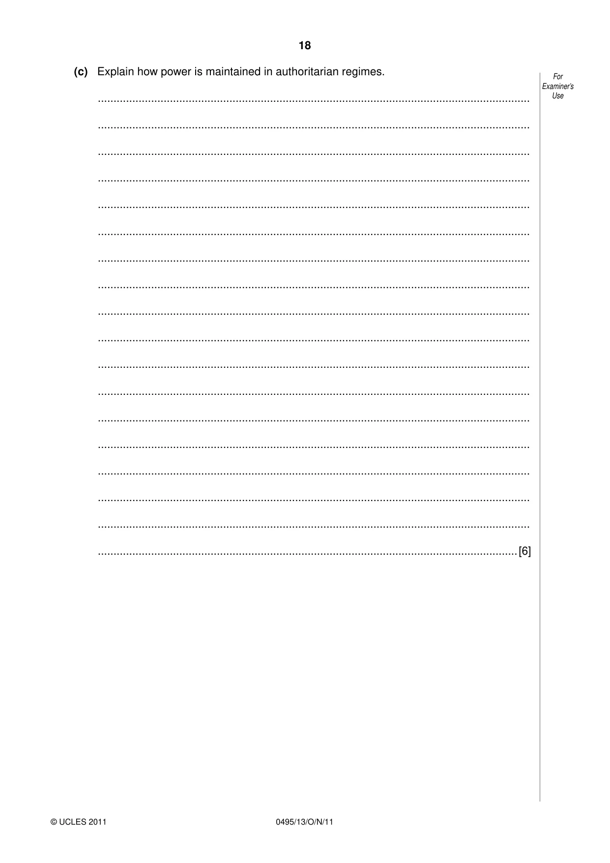 Cambridge IGCSE Sociology 0495 2011 Oct/Nov Paper 1 · Variant 3 question paper, page 18 of 24