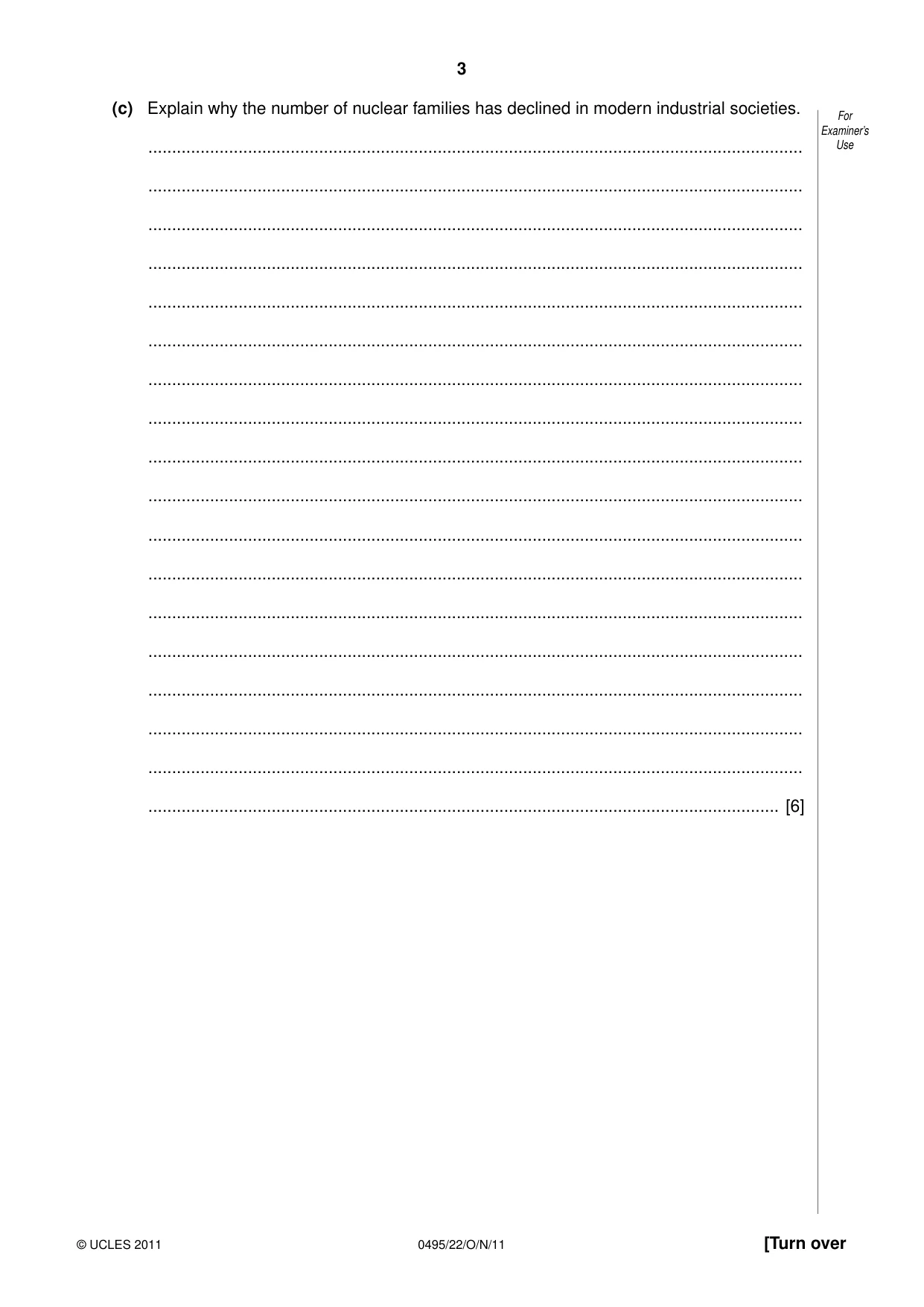 Cambridge IGCSE Sociology 0495 2011 Oct/Nov Paper 2 · Variant 2 question paper, page 3 of 28