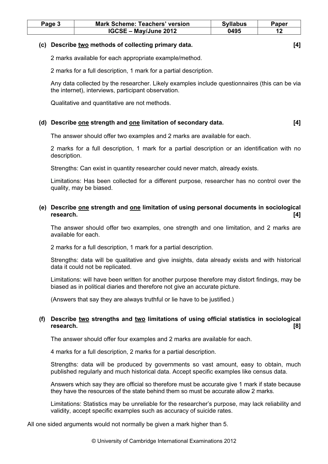 Mark scheme, page 3 of 11