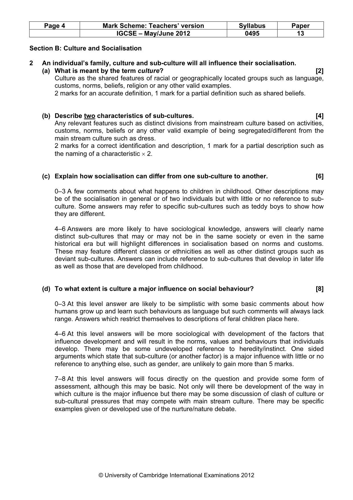 Mark scheme, page 4 of 10