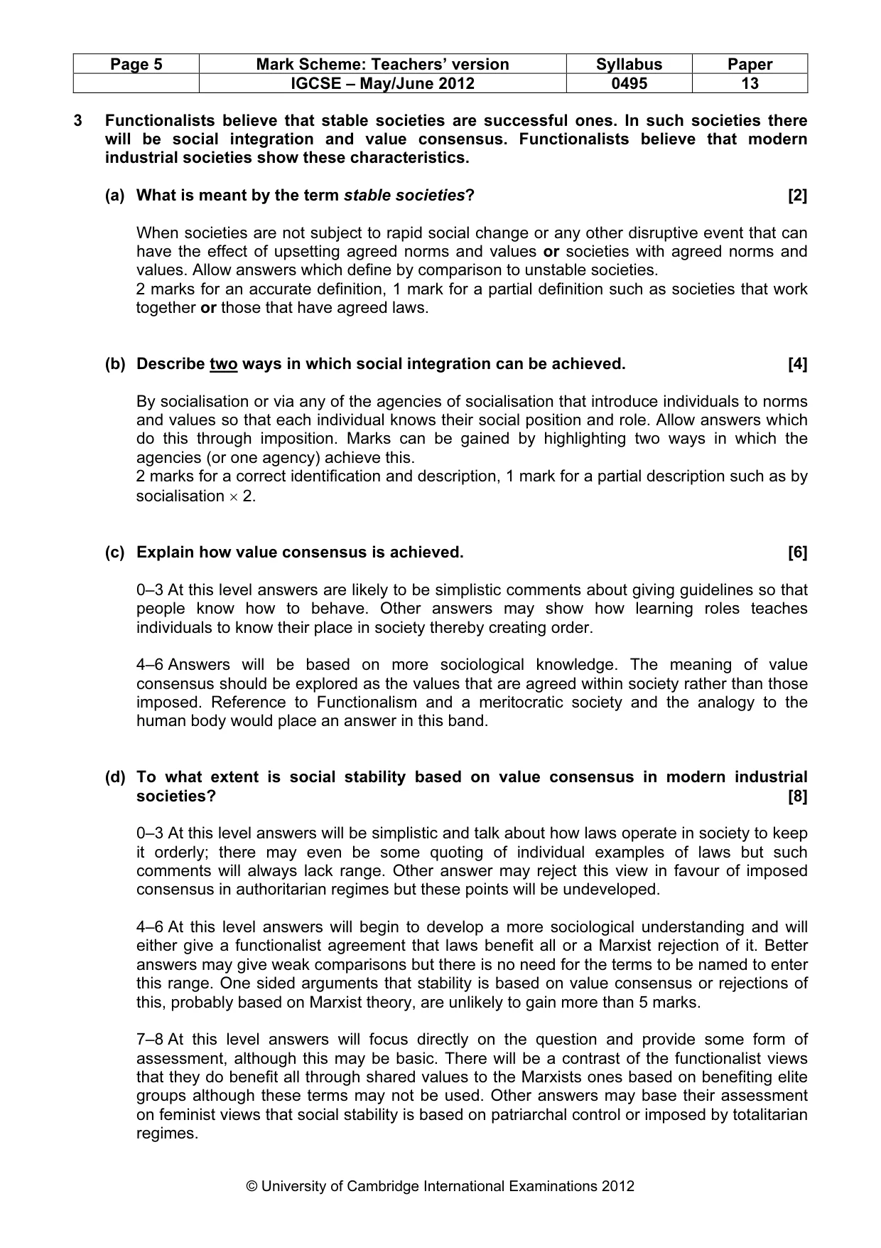 Mark scheme, page 5 of 10