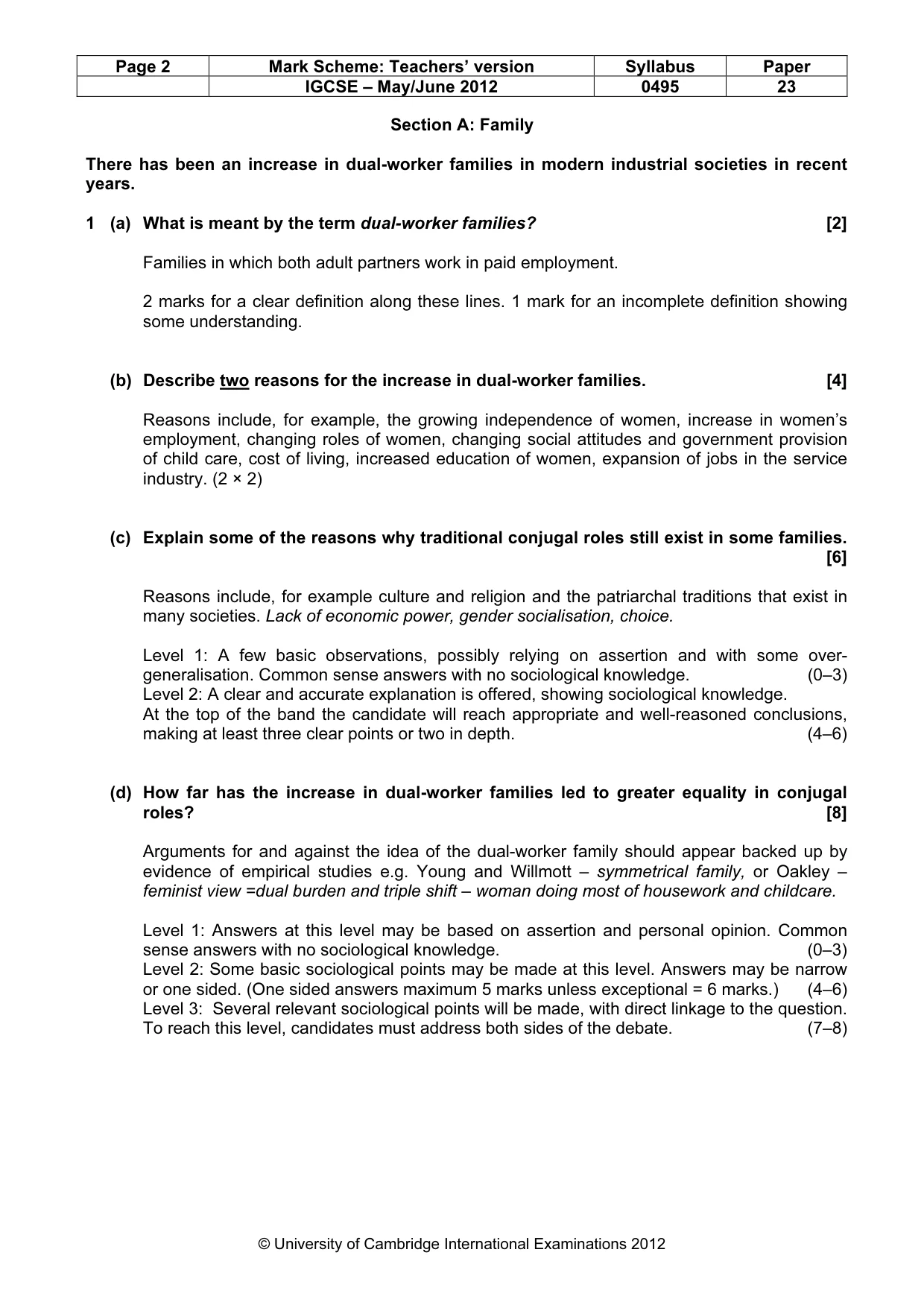 Mark scheme, page 2 of 9