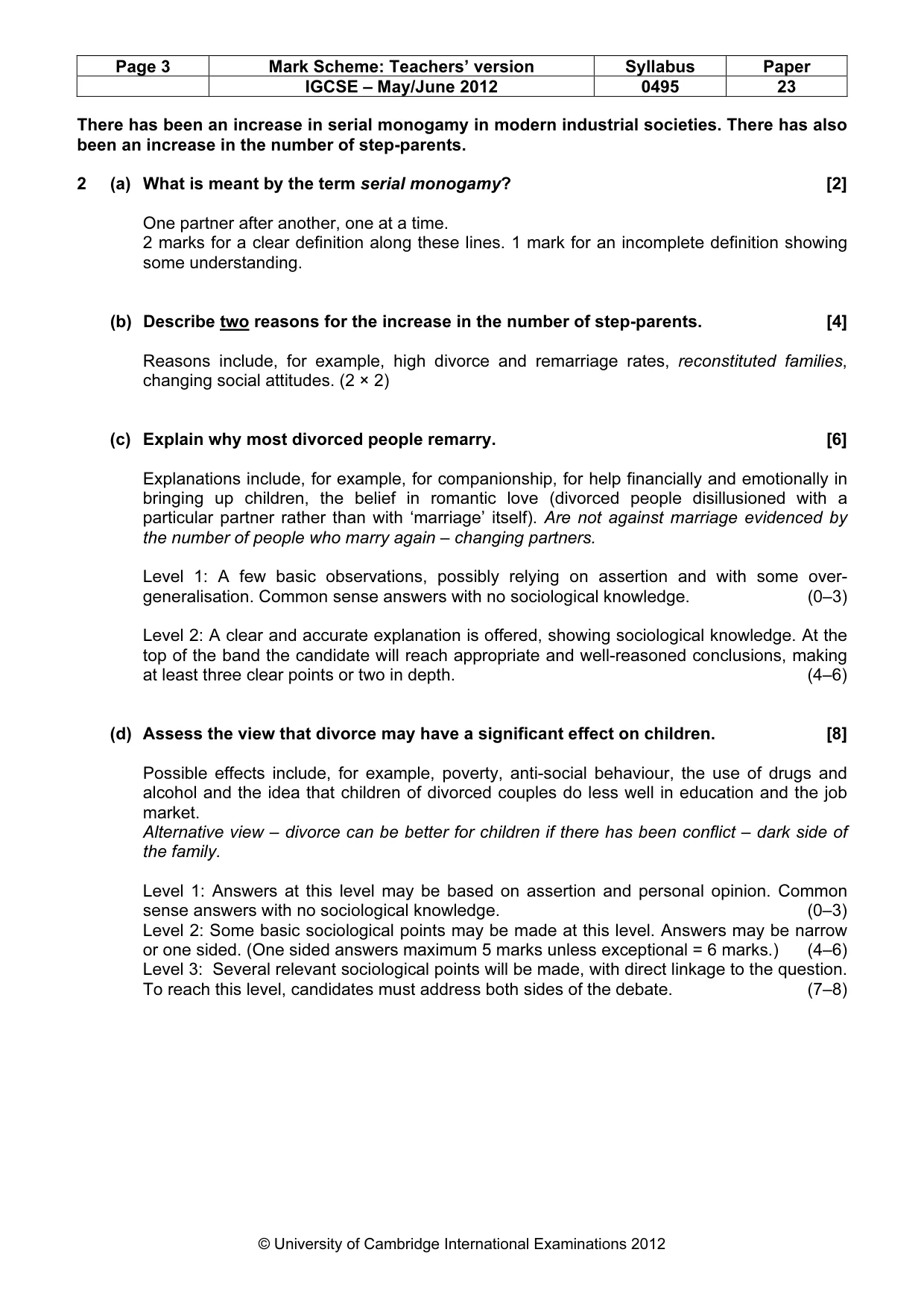 Mark scheme, page 3 of 9