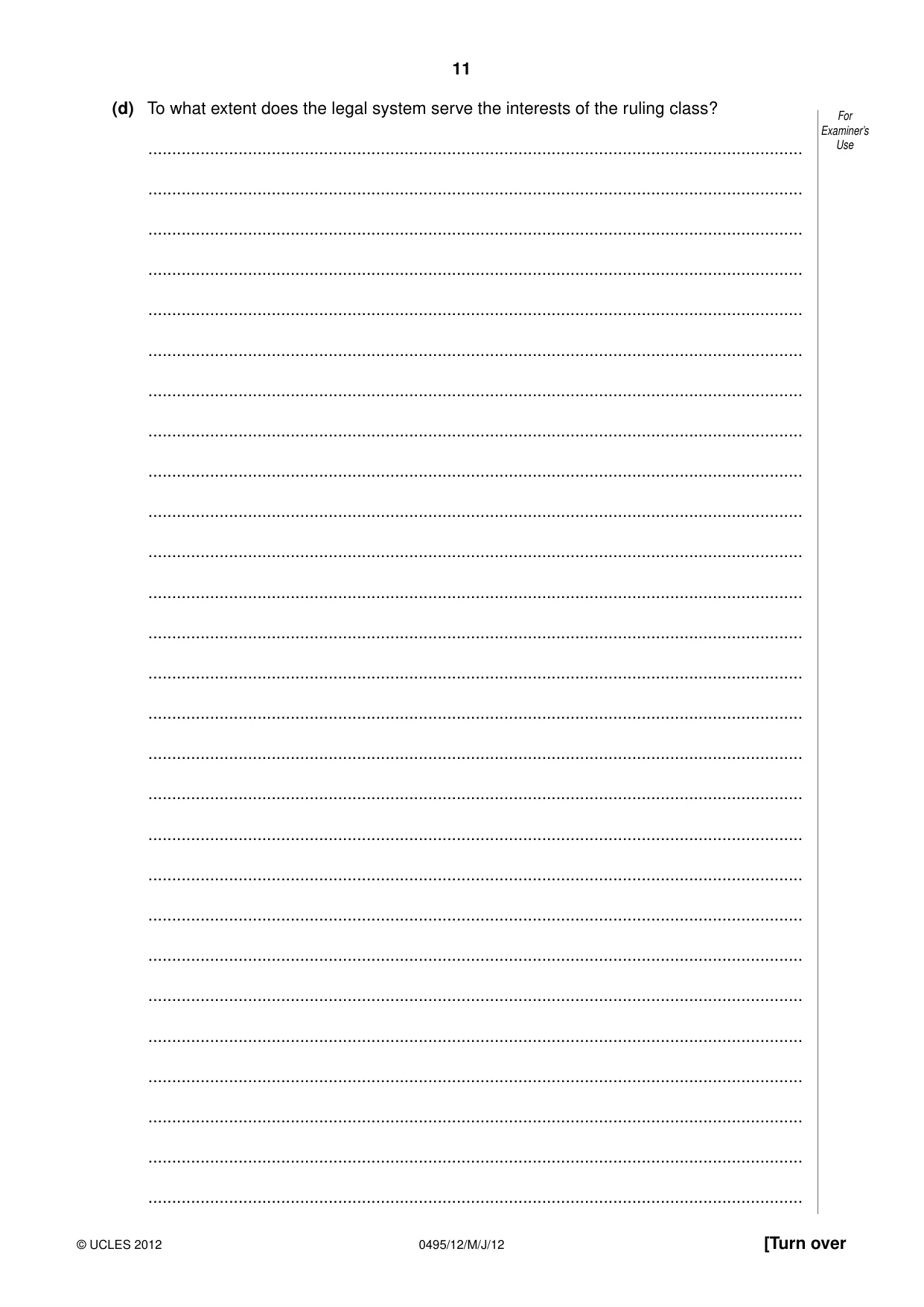 Cambridge IGCSE Sociology 0495 2012 May/June Paper 1 · Variant 2 question paper, page 11 of 28
