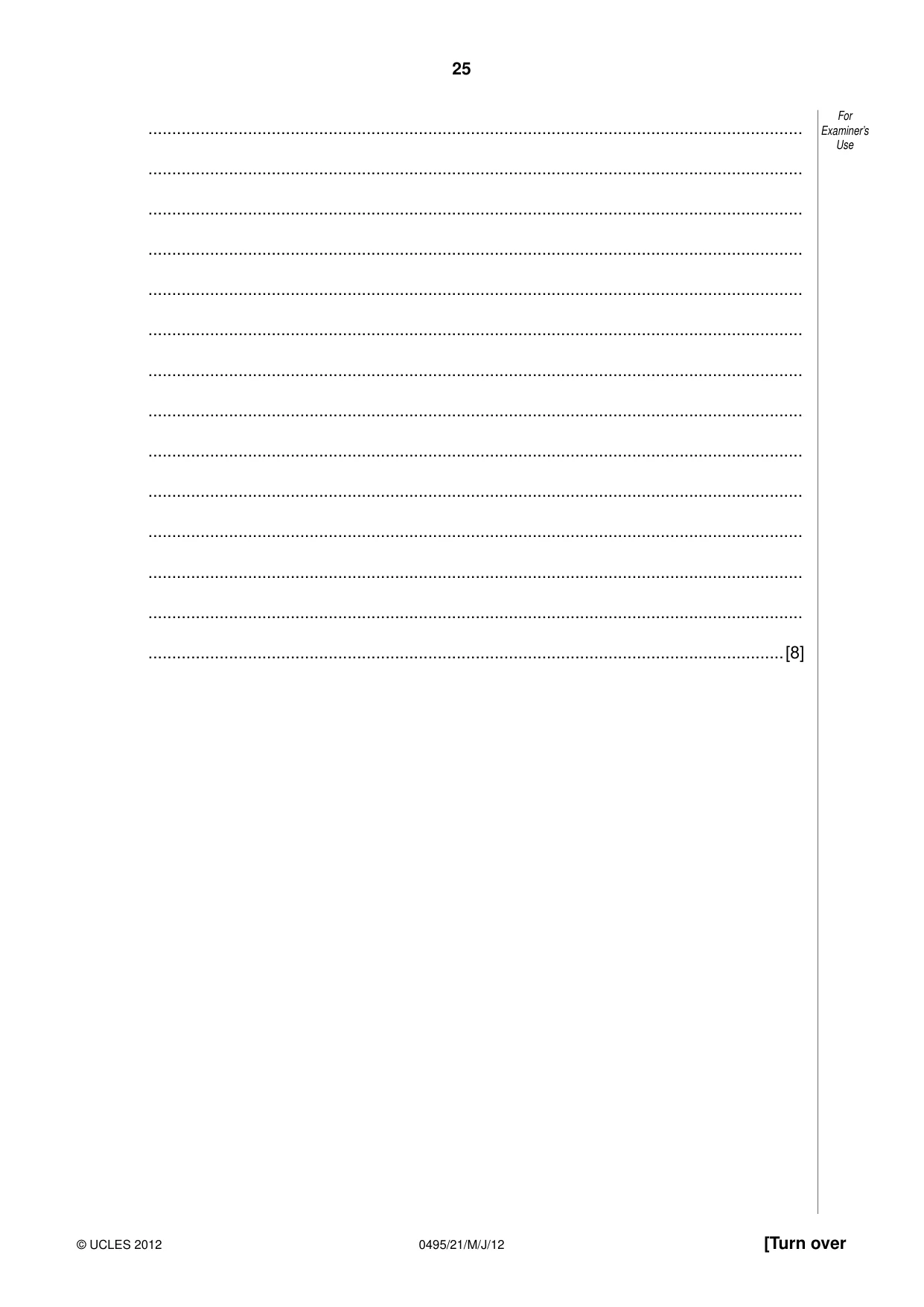 Cambridge IGCSE Sociology 0495 2012 May/June Paper 2 · Variant 1 question paper, page 25 of 36