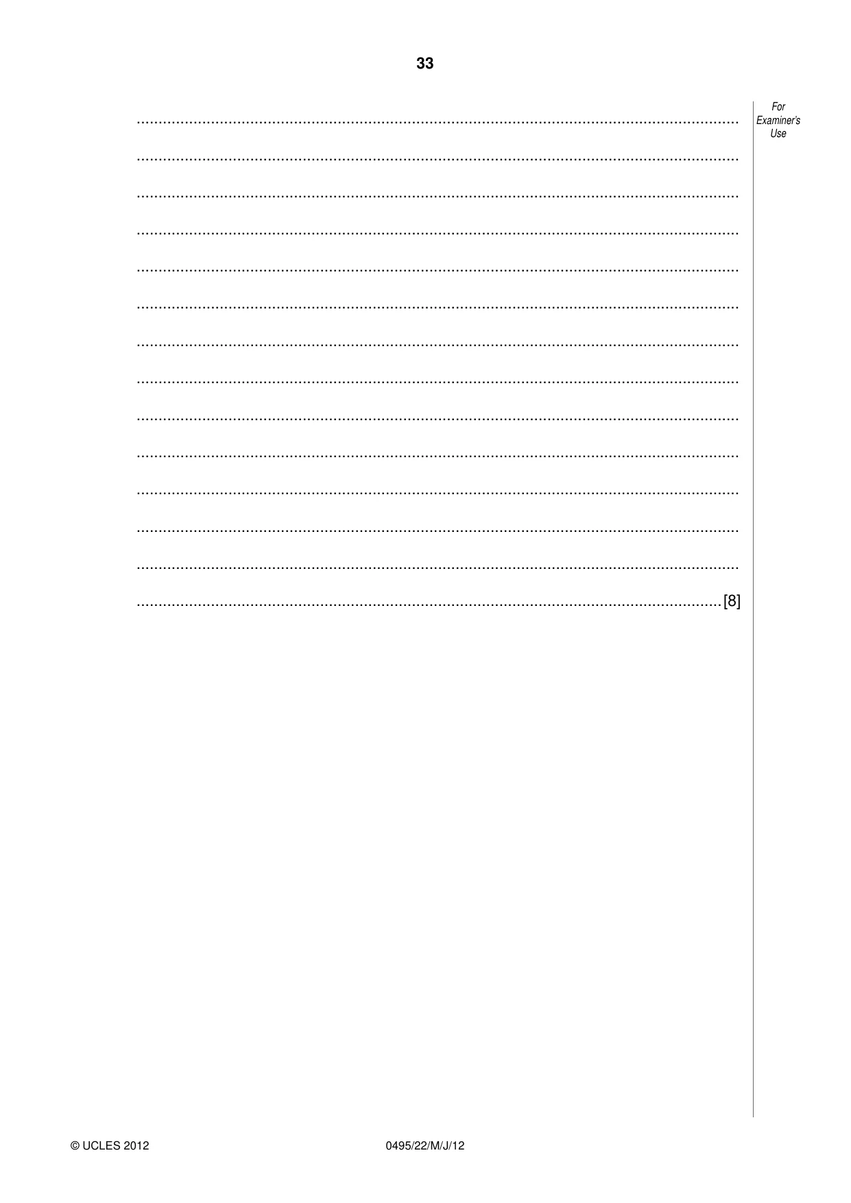Cambridge IGCSE Sociology 0495 2012 May/June Paper 2 · Variant 2 question paper, page 33 of 36