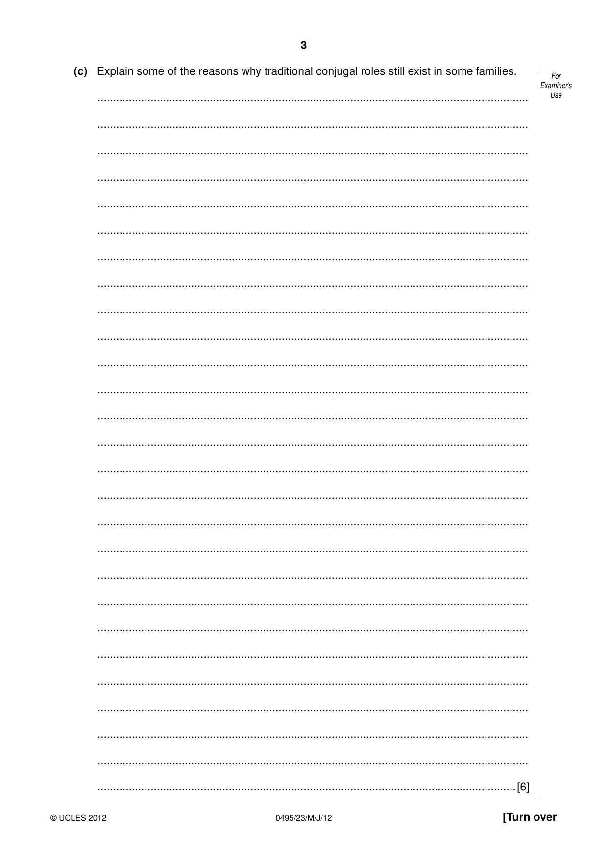 Cambridge IGCSE Sociology 0495 2012 May/June Paper 2 · Variant 3 question paper, page 3 of 36