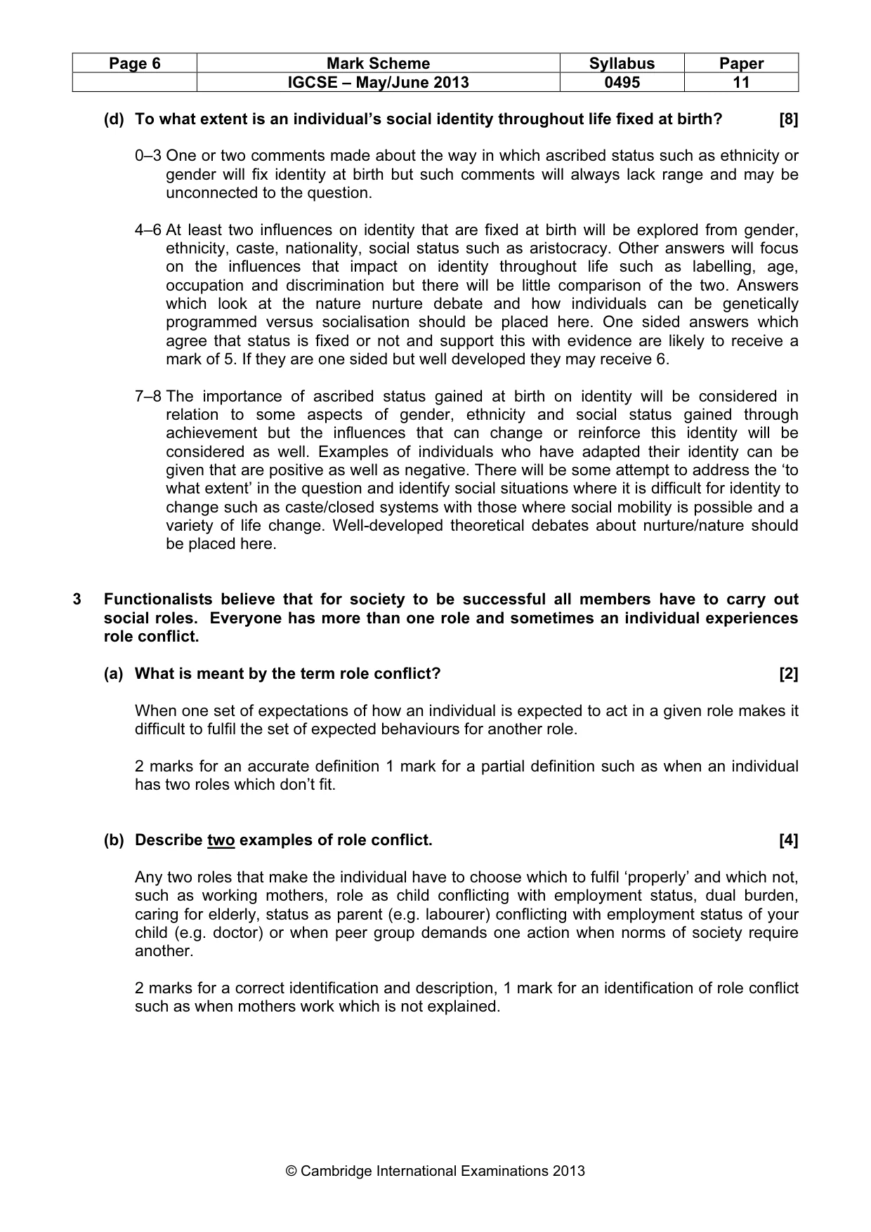 Mark scheme, page 6 of 13