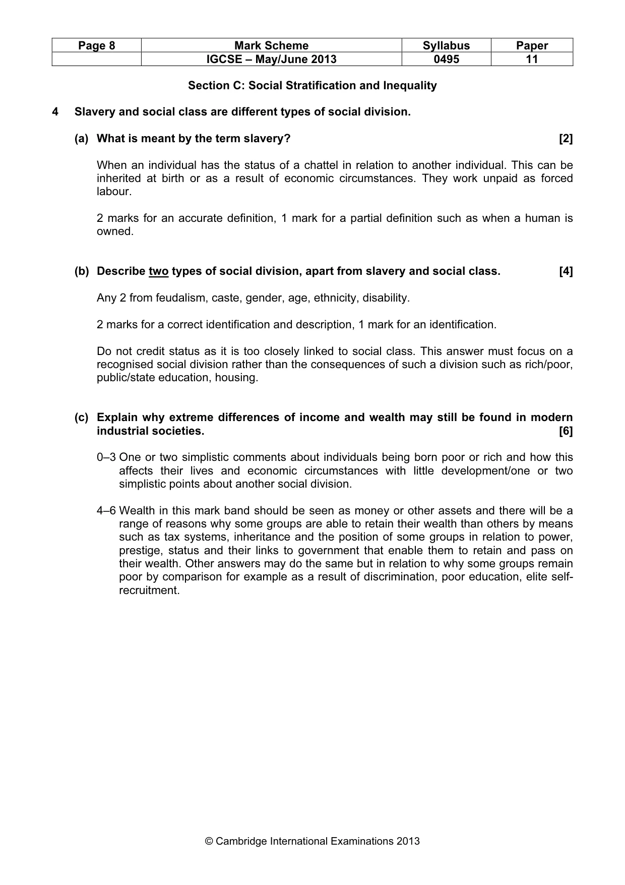 Mark scheme, page 8 of 13
