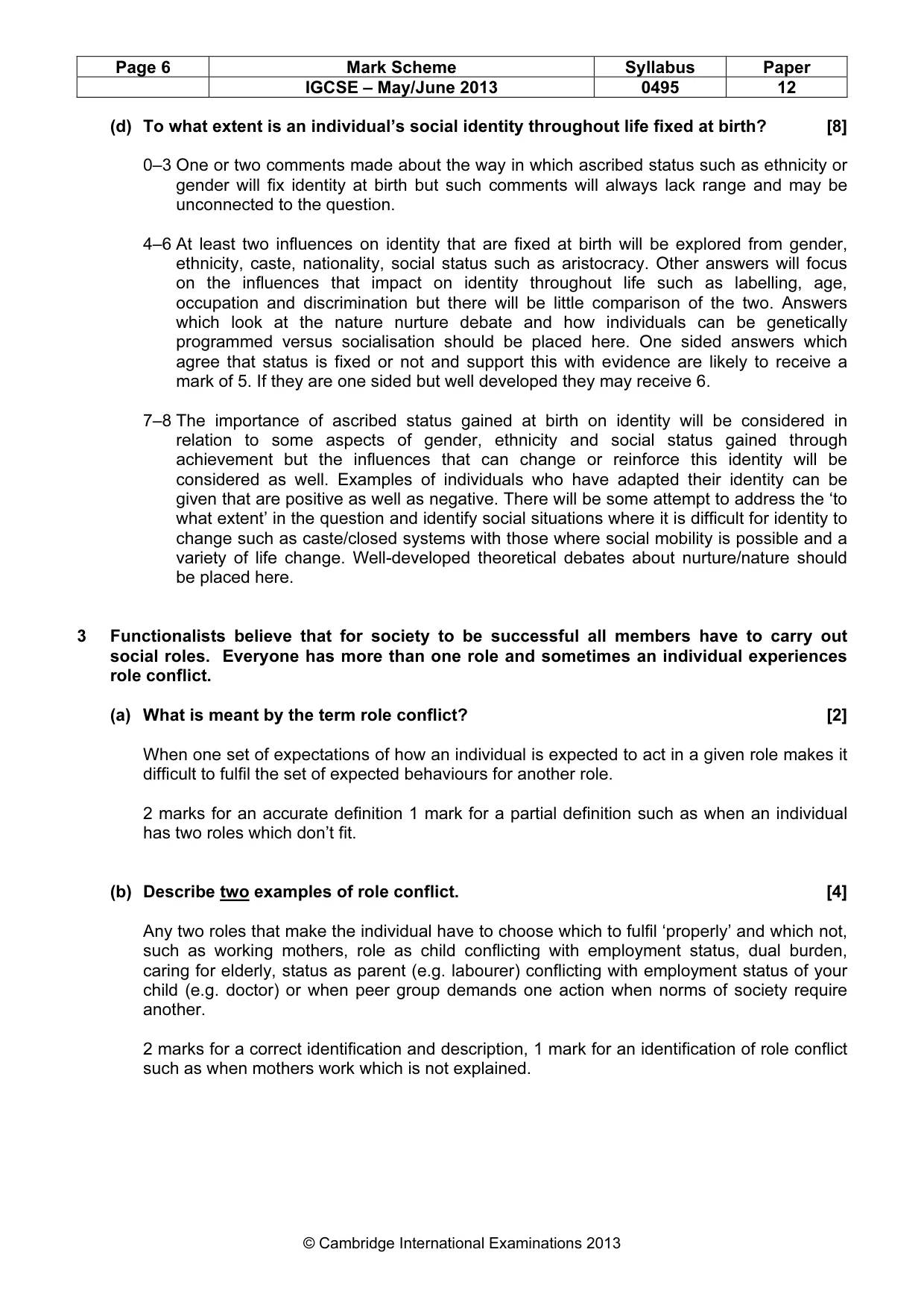 Mark scheme, page 6 of 13