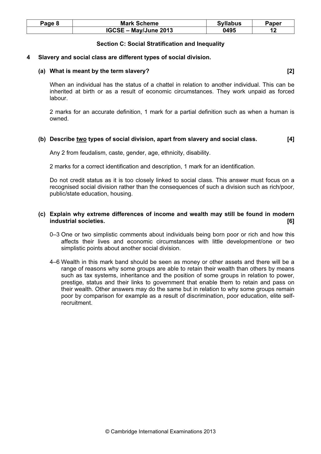 Mark scheme, page 8 of 13