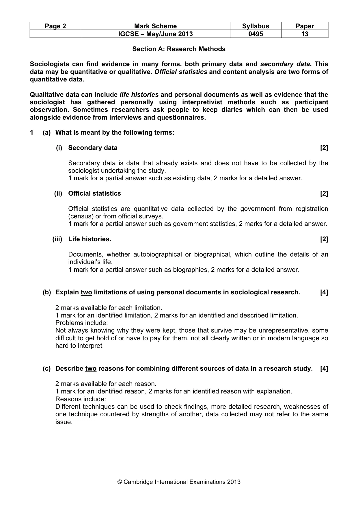Mark scheme, page 2 of 9