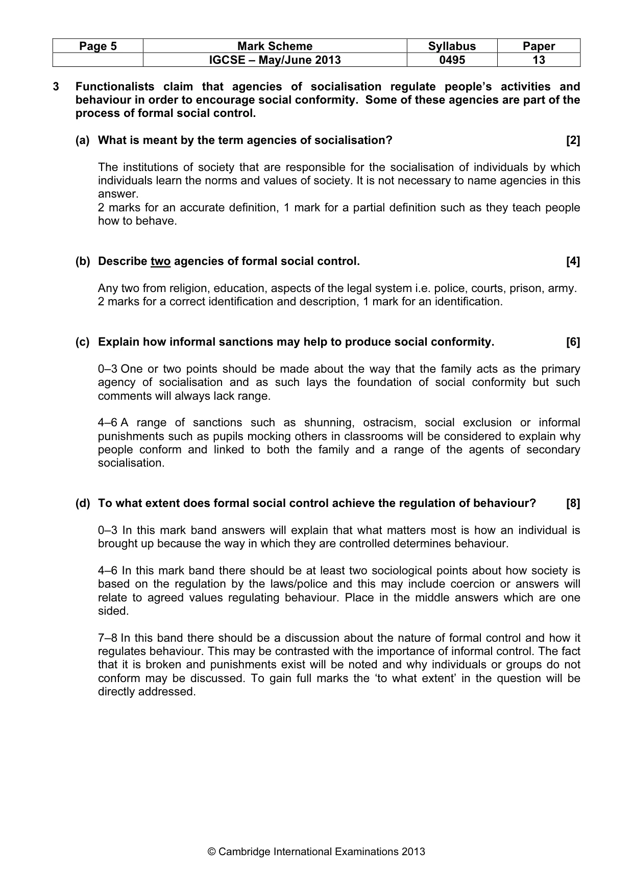 Mark scheme, page 5 of 9