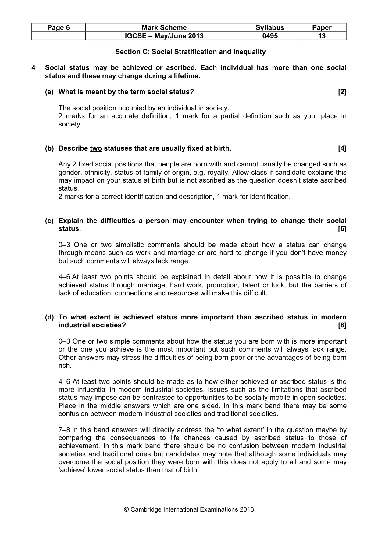 Mark scheme, page 6 of 9
