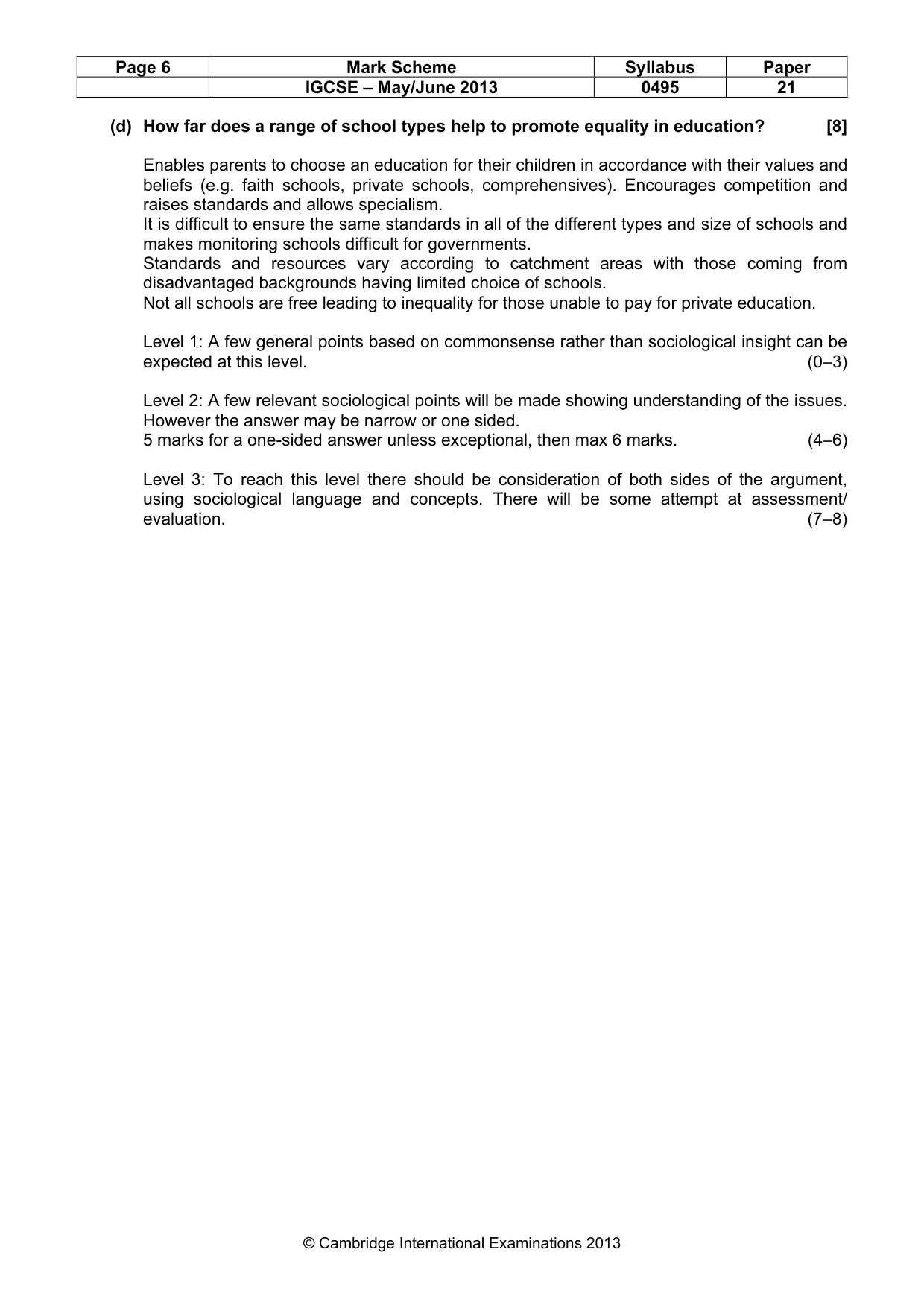 Mark scheme, page 6 of 14