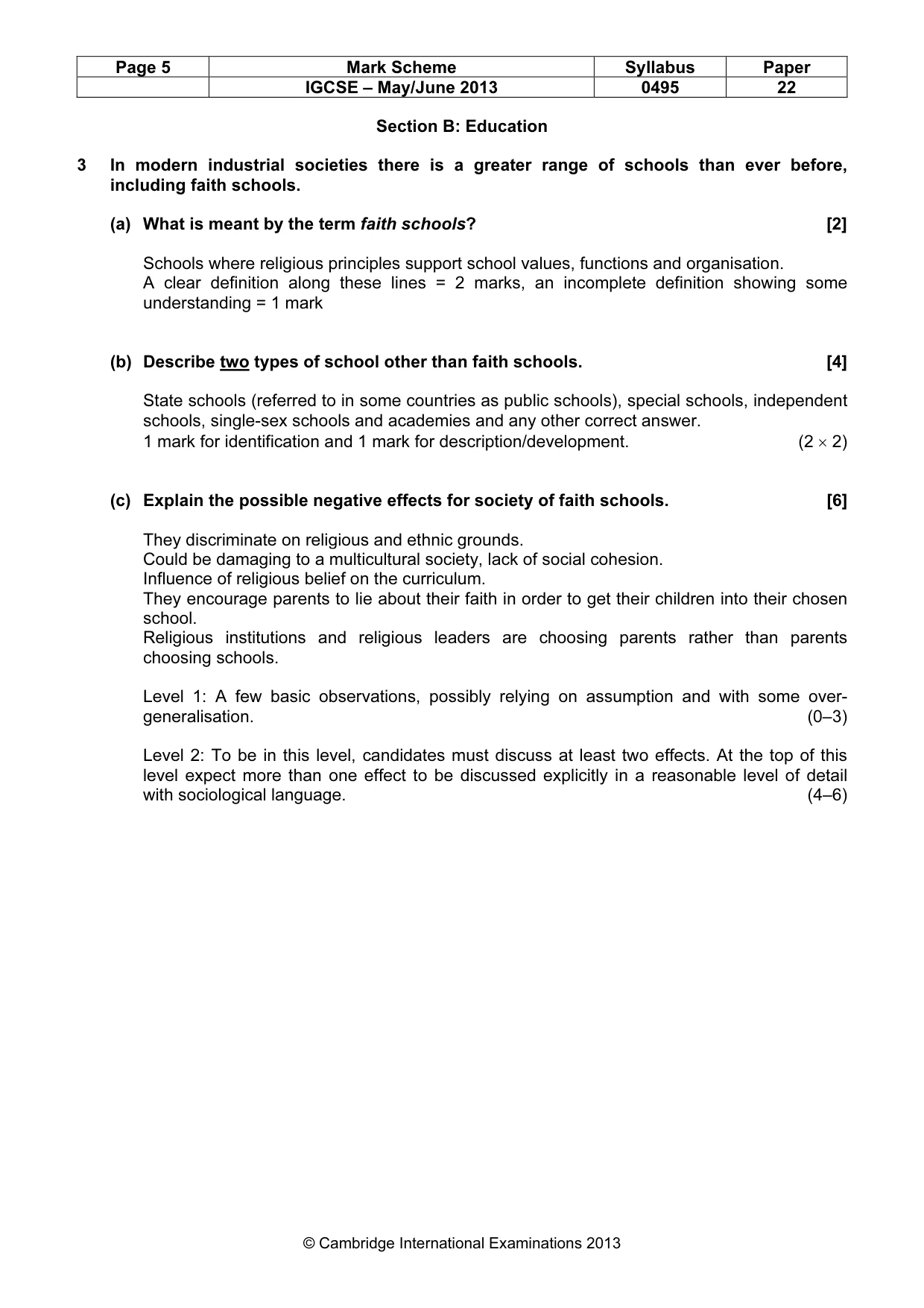 Mark scheme, page 5 of 14