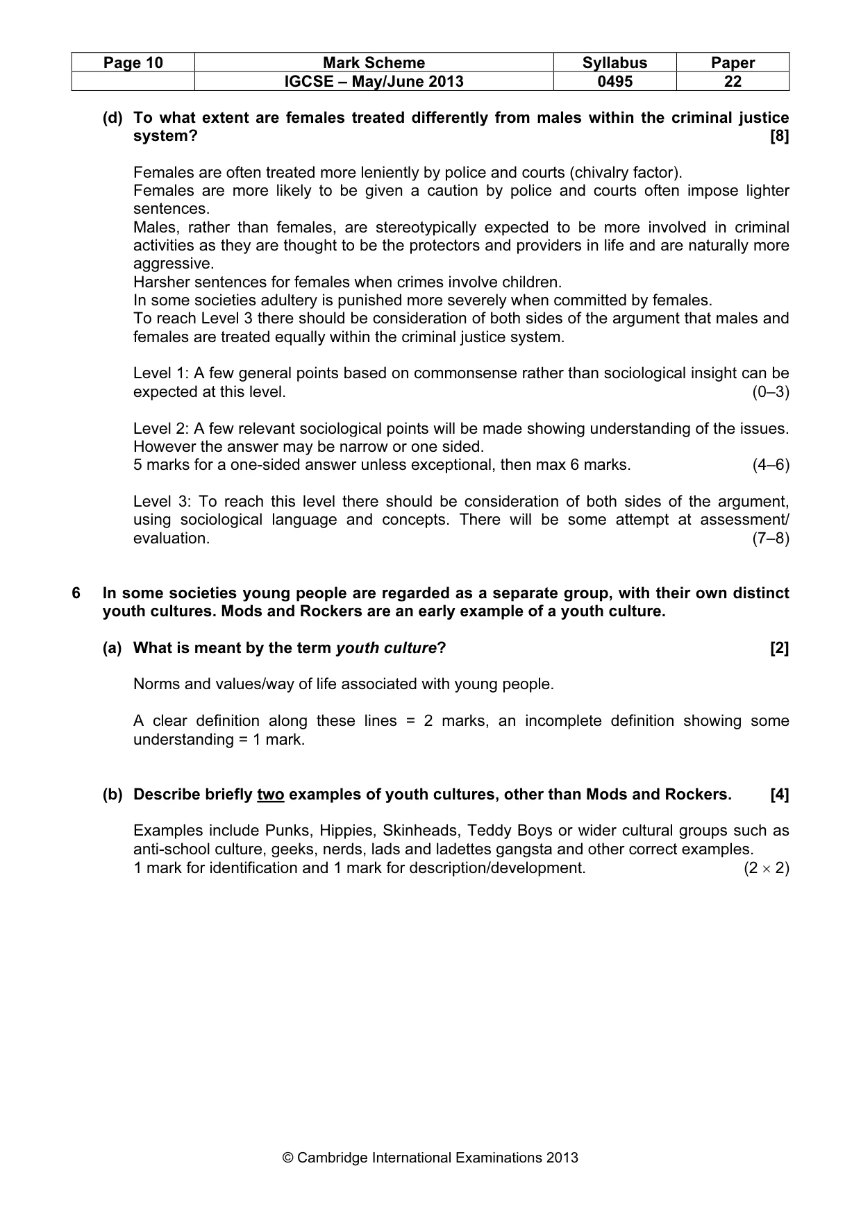 Mark scheme, page 10 of 14
