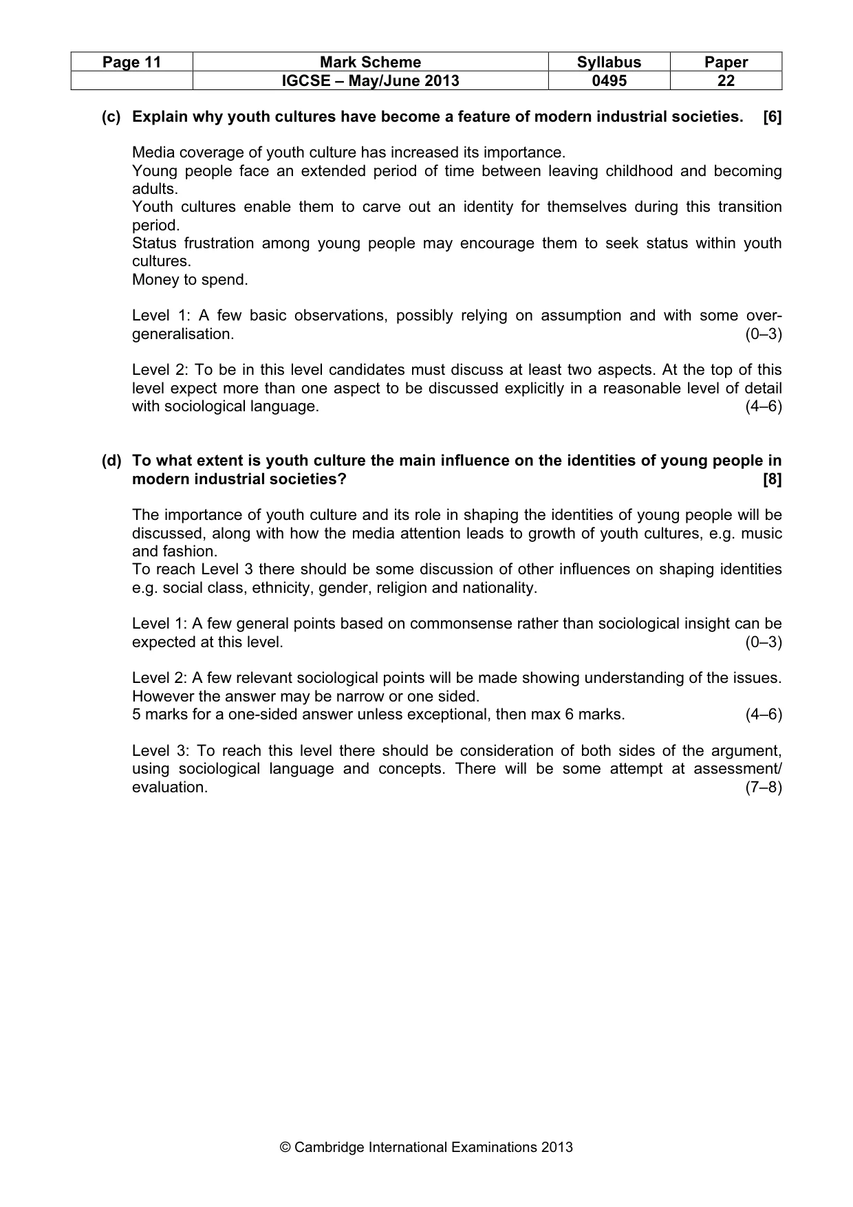 Mark scheme, page 11 of 14