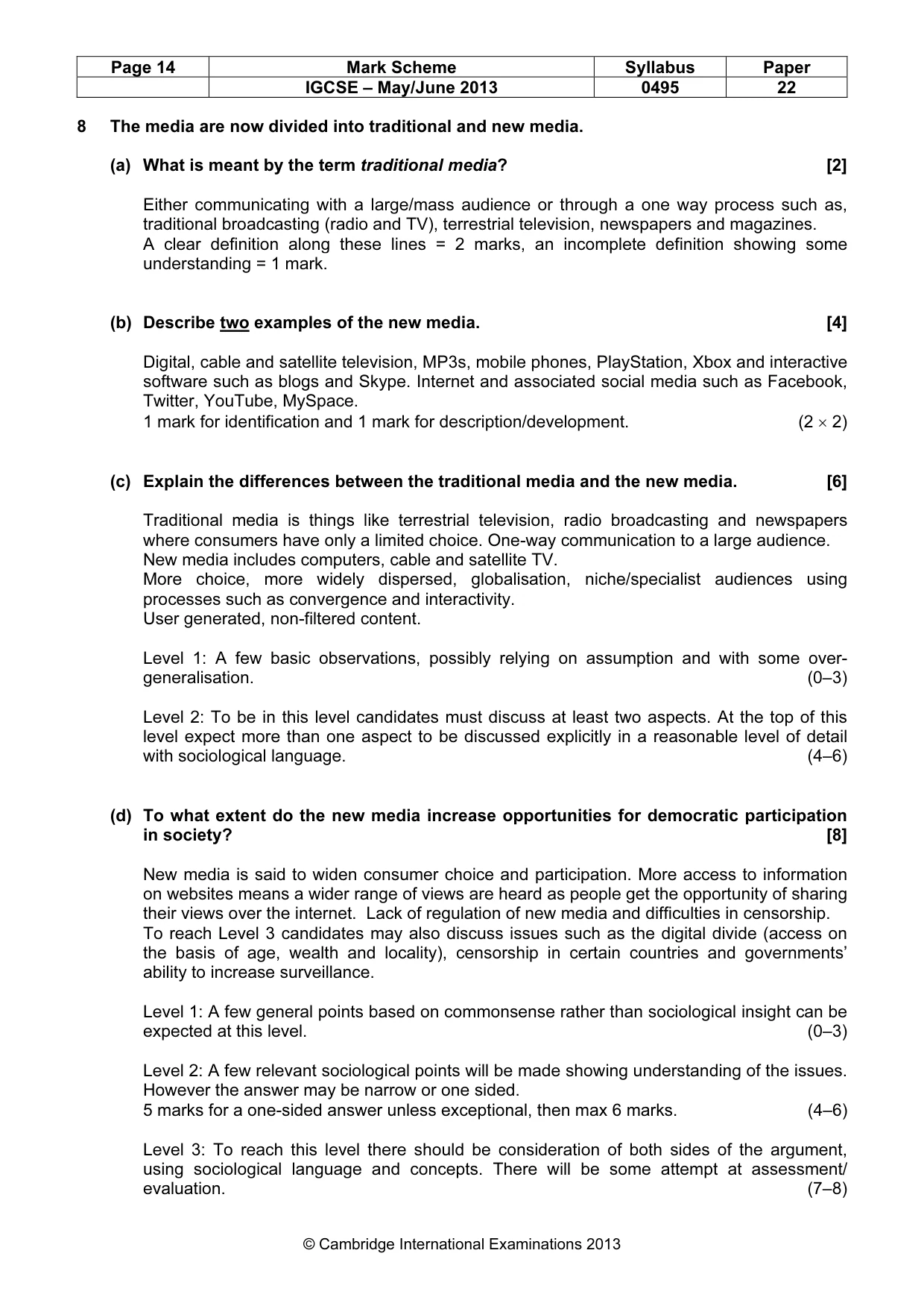 Mark scheme, page 14 of 14