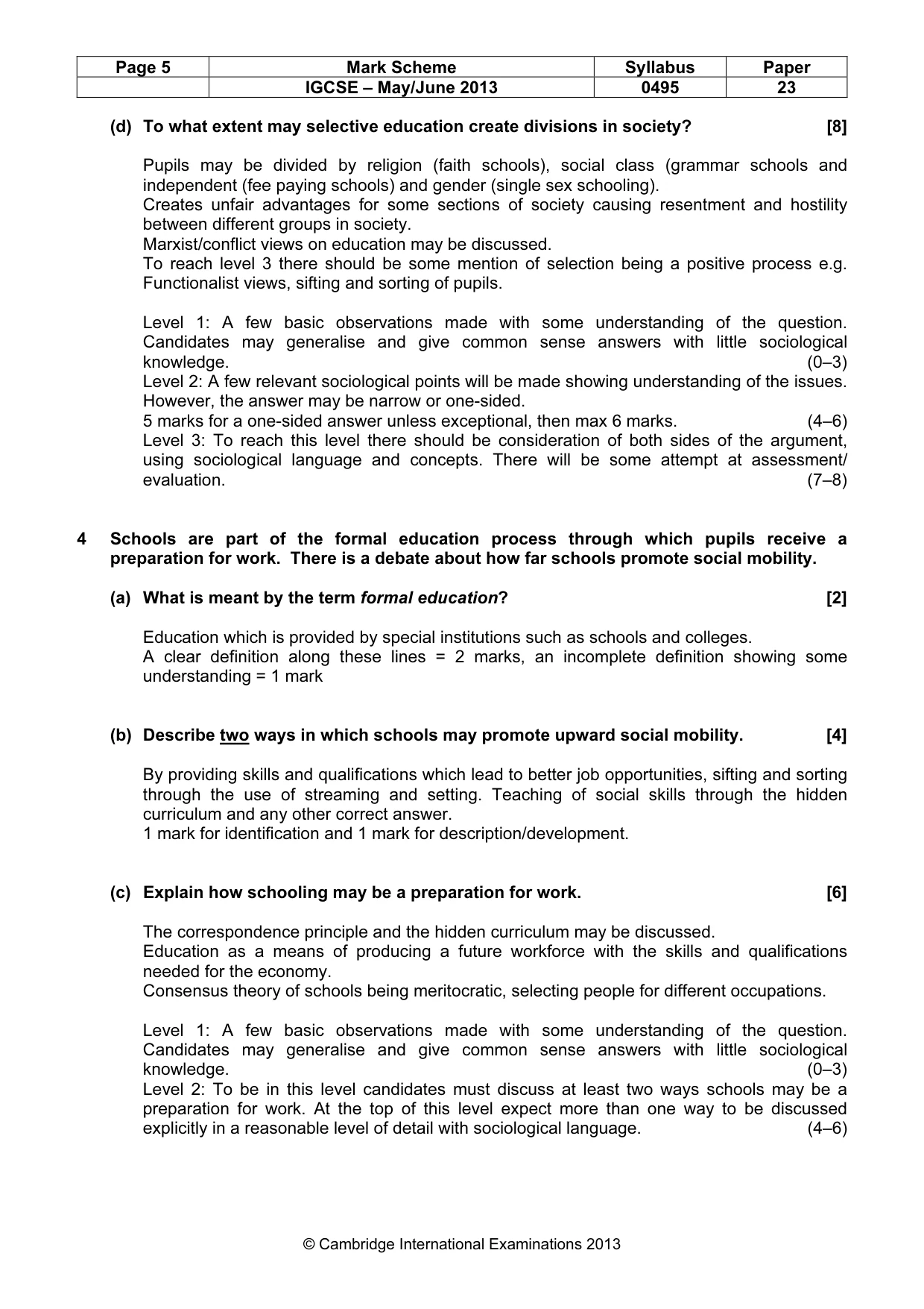Mark scheme, page 5 of 11