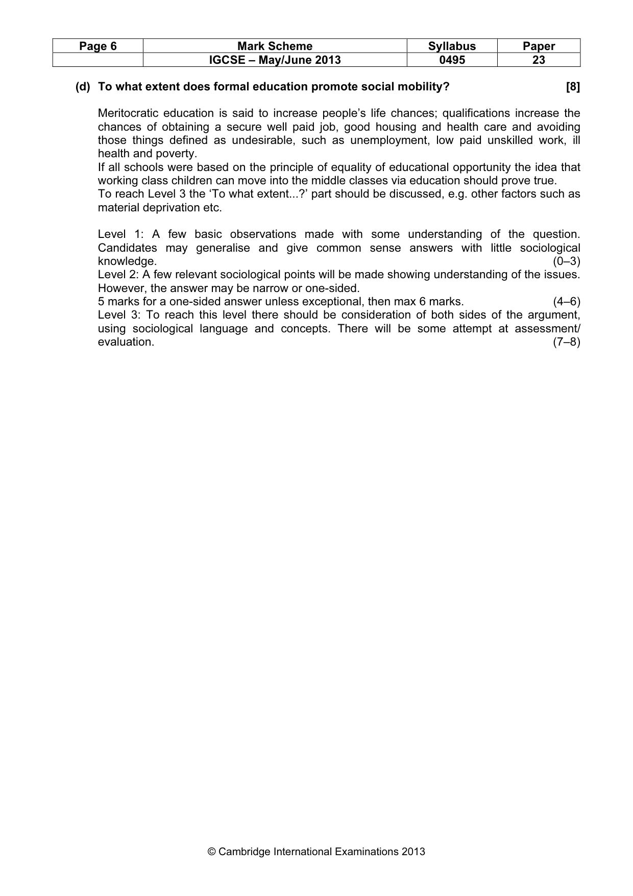 Mark scheme, page 6 of 11