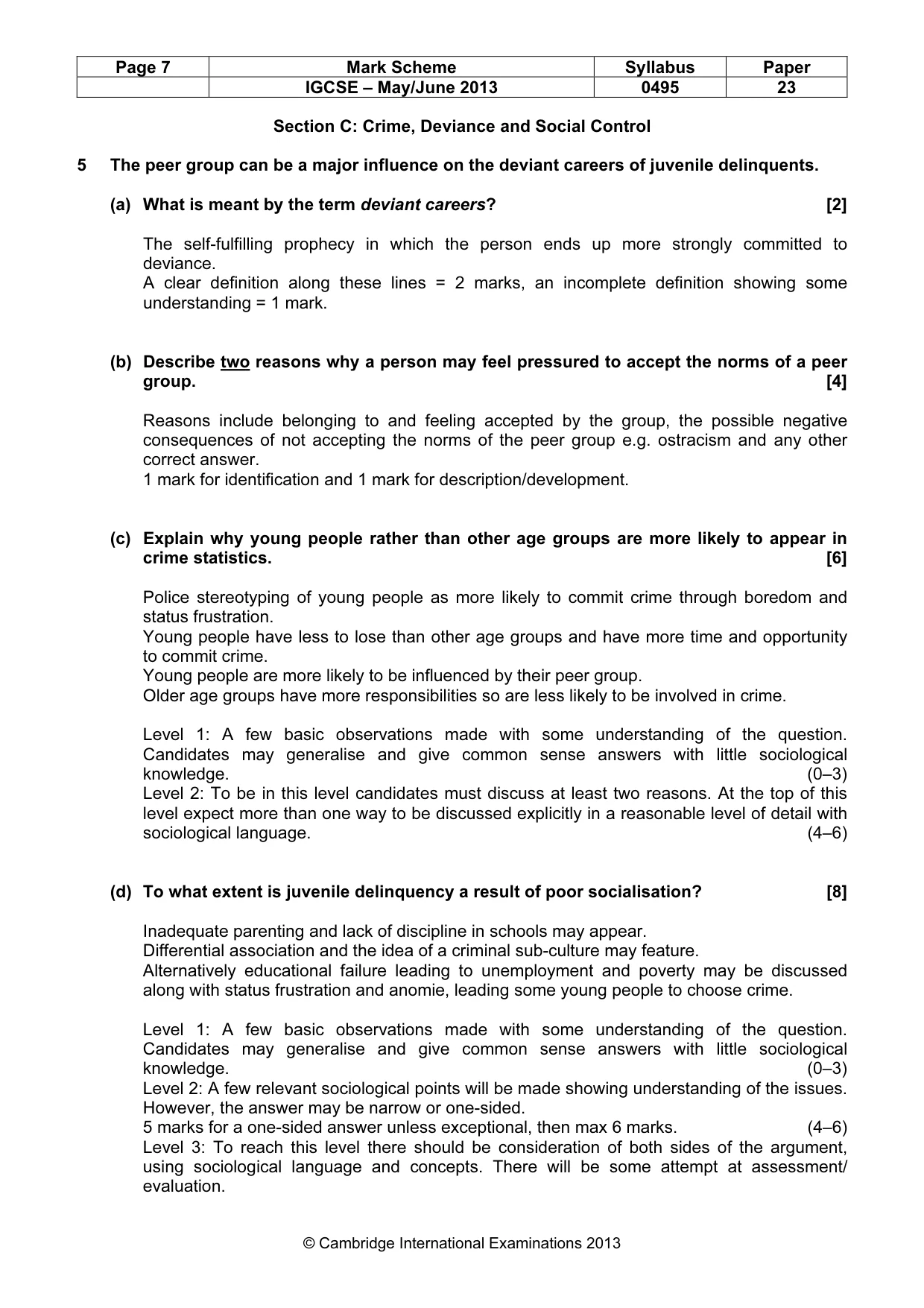 Mark scheme, page 7 of 11