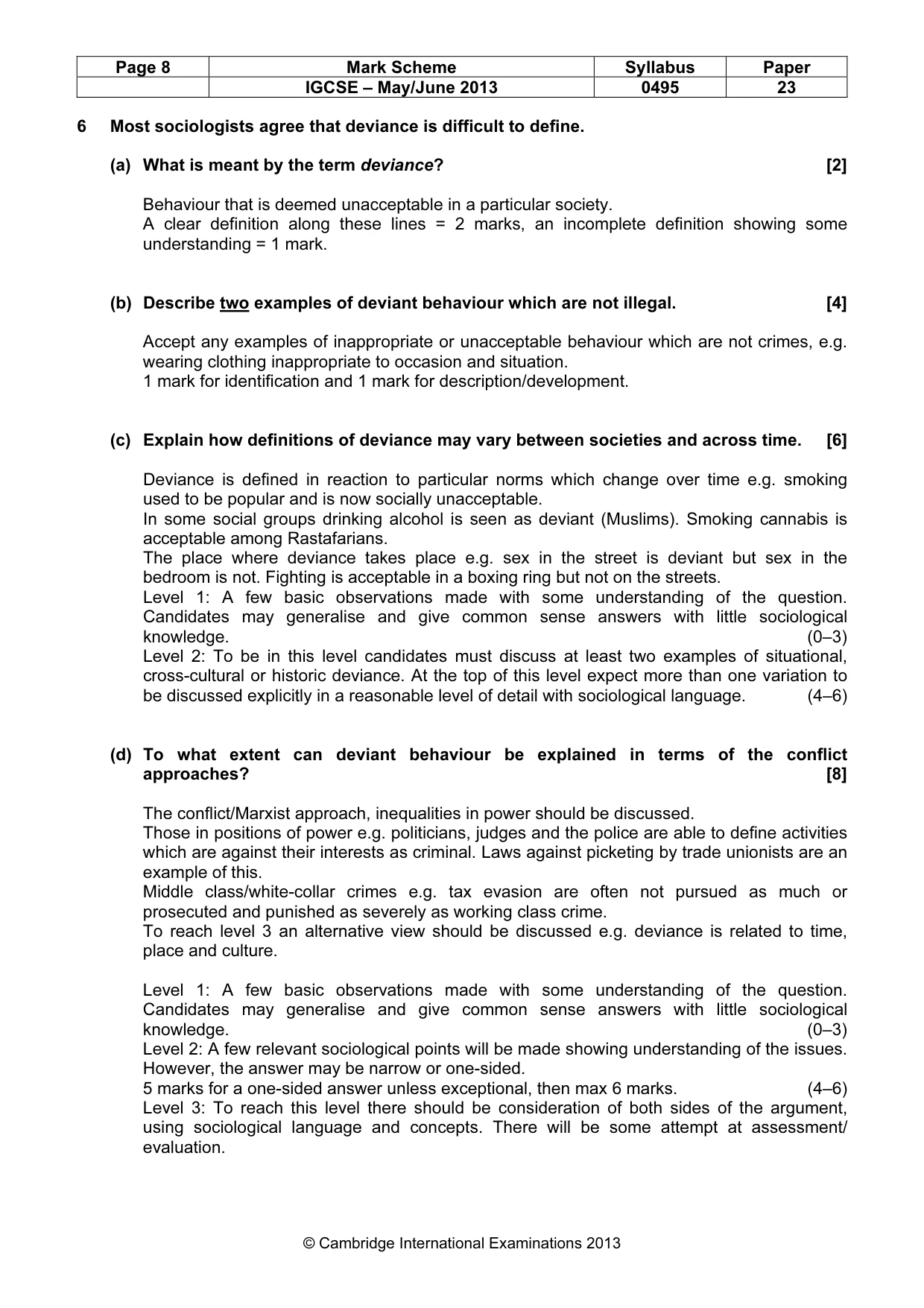Mark scheme, page 8 of 11