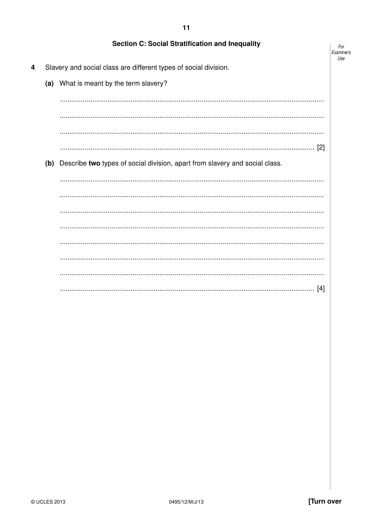 Cambridge IGCSE Sociology 0495 2013 May/June Paper 1 · Variant 2 question paper, page 11 of 24
