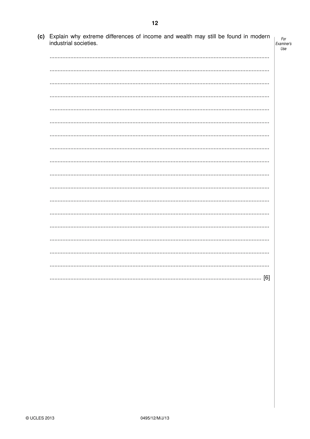 Cambridge IGCSE Sociology 0495 2013 May/June Paper 1 · Variant 2 question paper, page 12 of 24