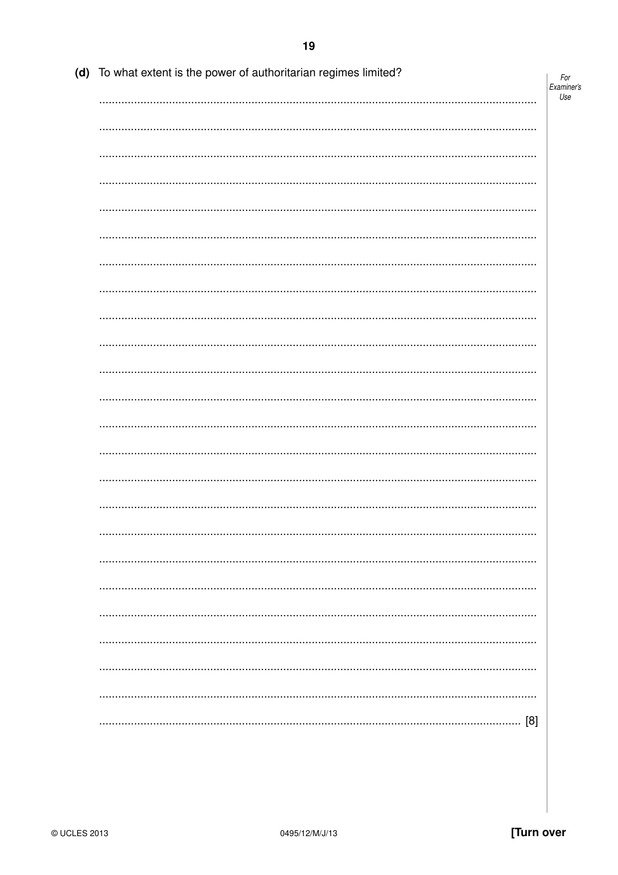 Cambridge IGCSE Sociology 0495 2013 May/June Paper 1 · Variant 2 question paper, page 19 of 24