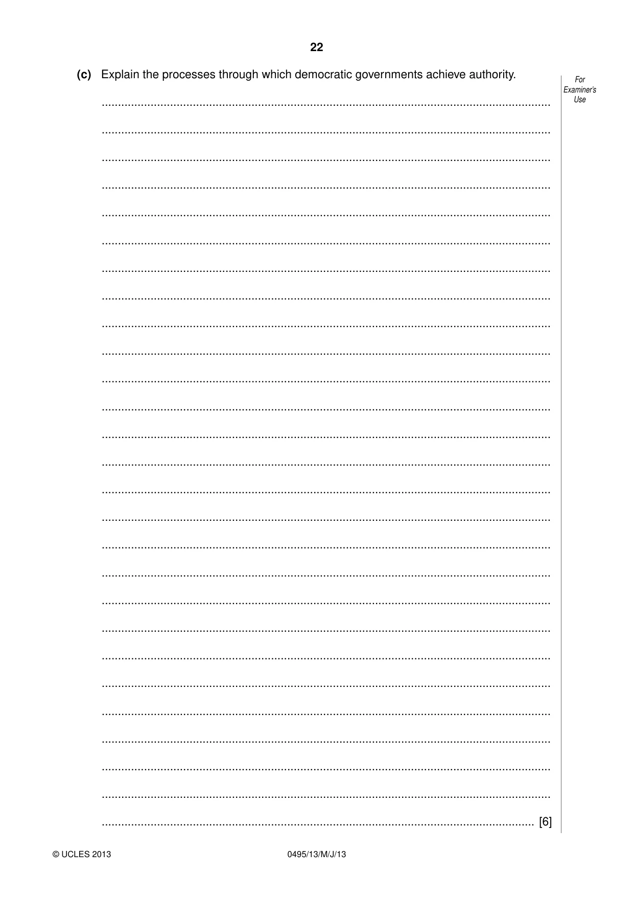 Cambridge IGCSE Sociology 0495 2013 May/June Paper 1 · Variant 3 question paper, page 22 of 28