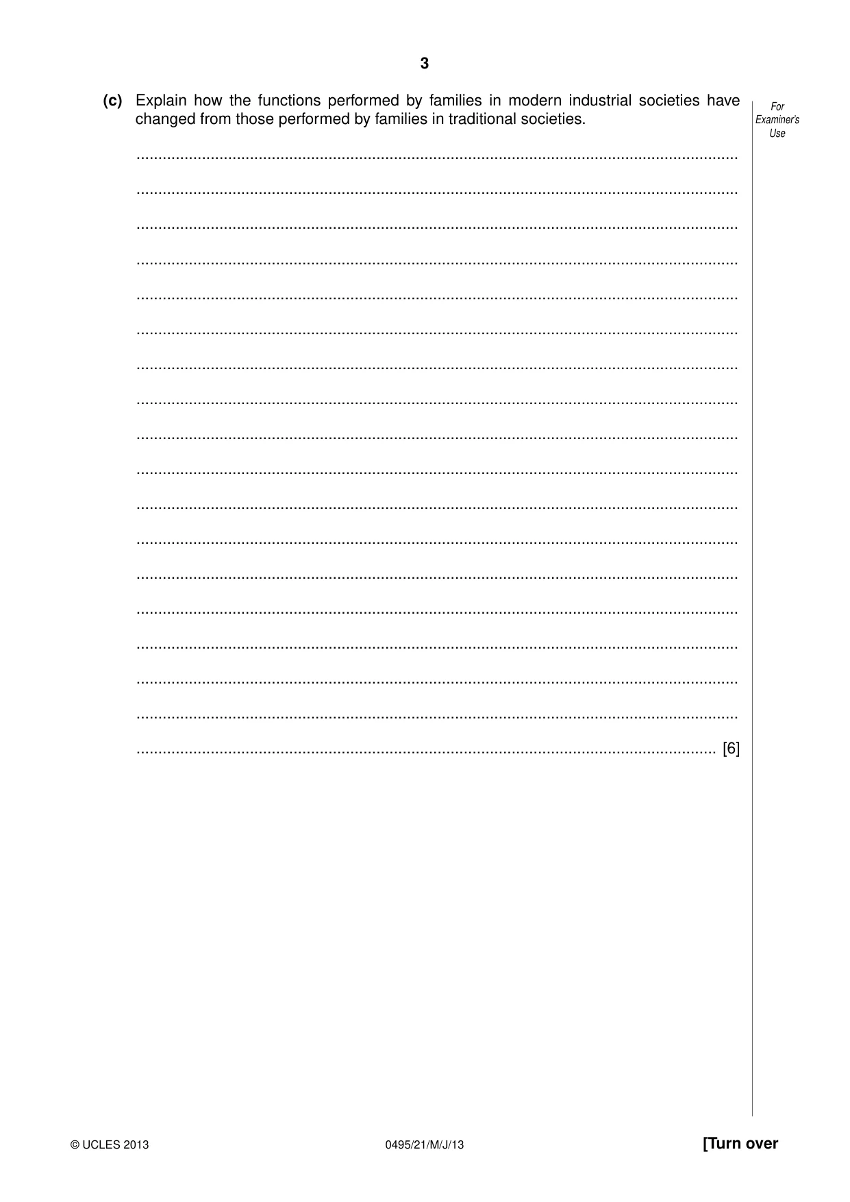 Cambridge IGCSE Sociology 0495 2013 May/June Paper 2 · Variant 1 question paper, page 3 of 28