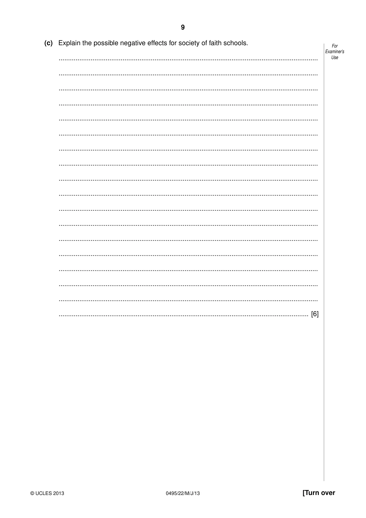 Cambridge IGCSE Sociology 0495 2013 May/June Paper 2 · Variant 2 question paper, page 9 of 28
