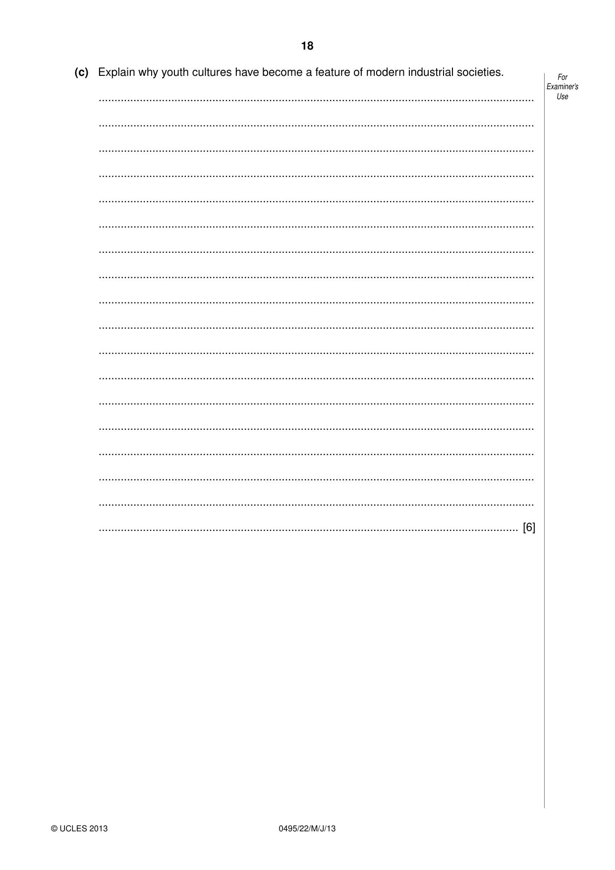 Cambridge IGCSE Sociology 0495 2013 May/June Paper 2 · Variant 2 question paper, page 18 of 28