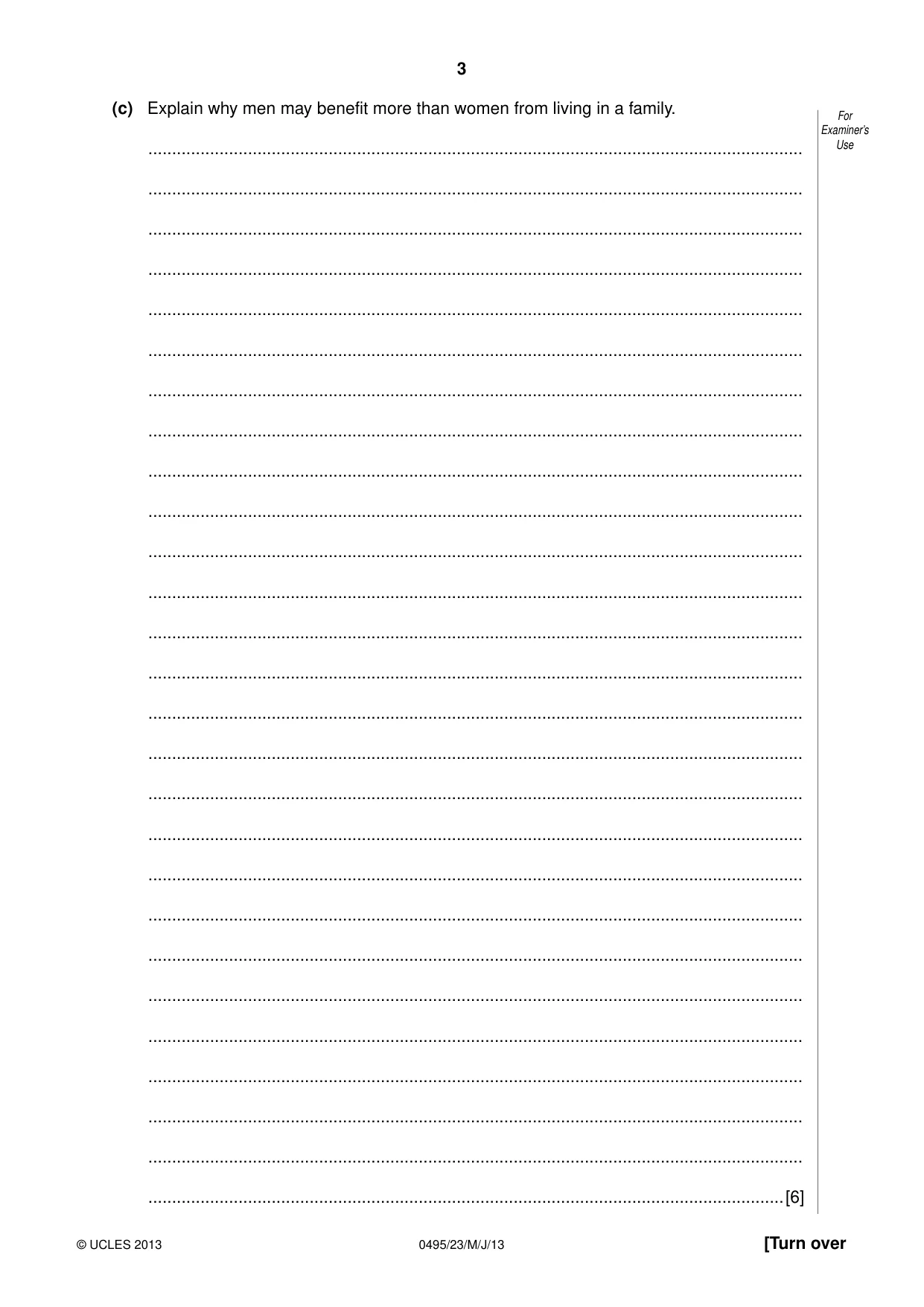 Cambridge IGCSE Sociology 0495 2013 May/June Paper 2 · Variant 3 question paper, page 3 of 36