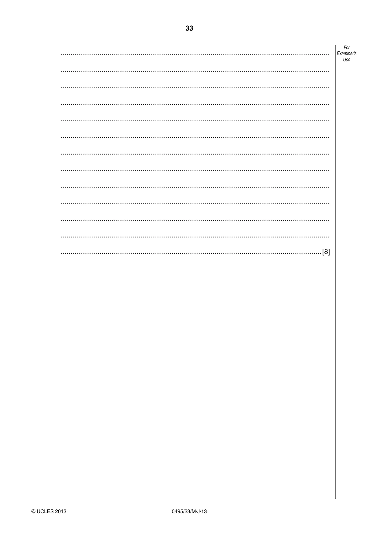 Cambridge IGCSE Sociology 0495 2013 May/June Paper 2 · Variant 3 question paper, page 33 of 36