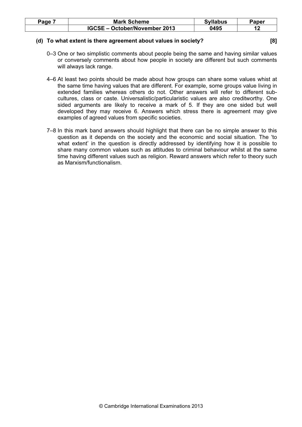 Mark scheme, page 7 of 12