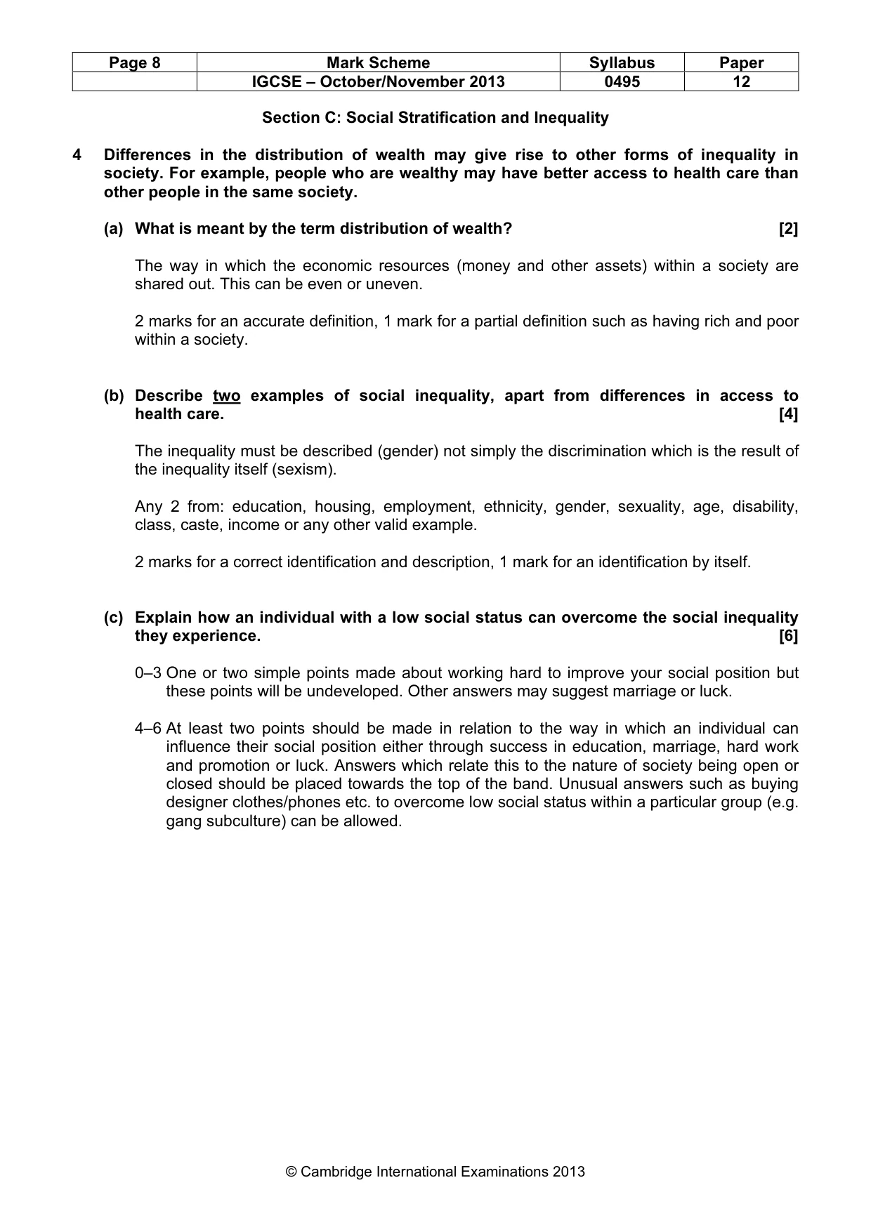 Mark scheme, page 8 of 12