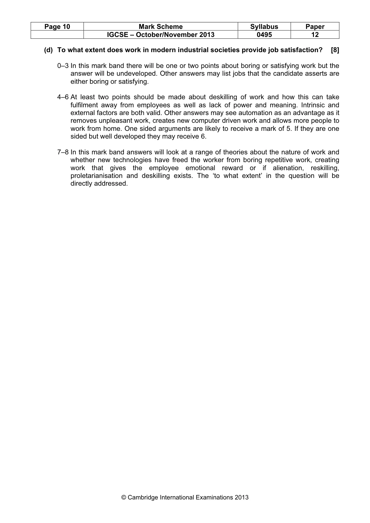 Mark scheme, page 10 of 12