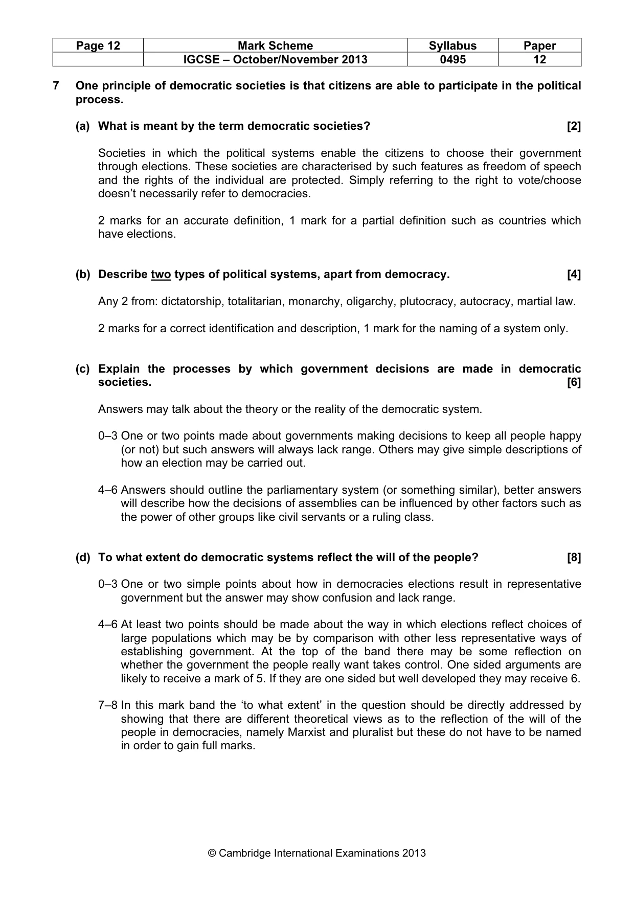 Mark scheme, page 12 of 12