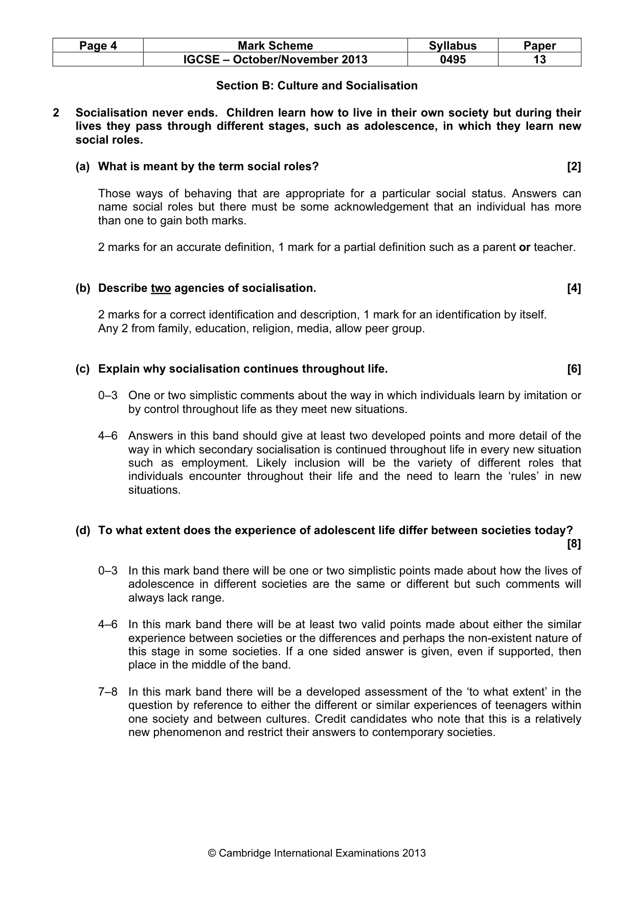 Mark scheme, page 4 of 9